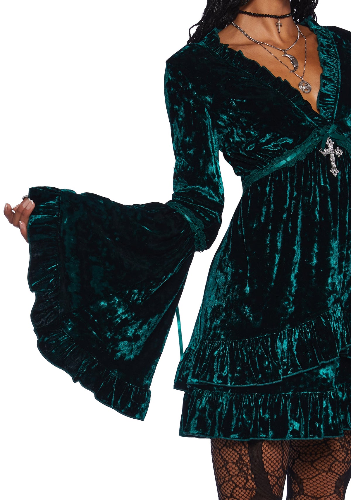 Real Divinity Mini Dress - Emerald Velvet