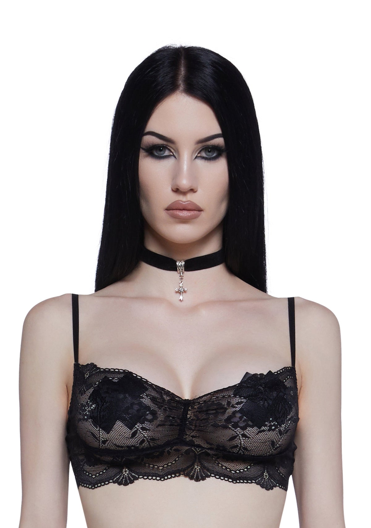 Hidden Secrets Lace Bralette - Black