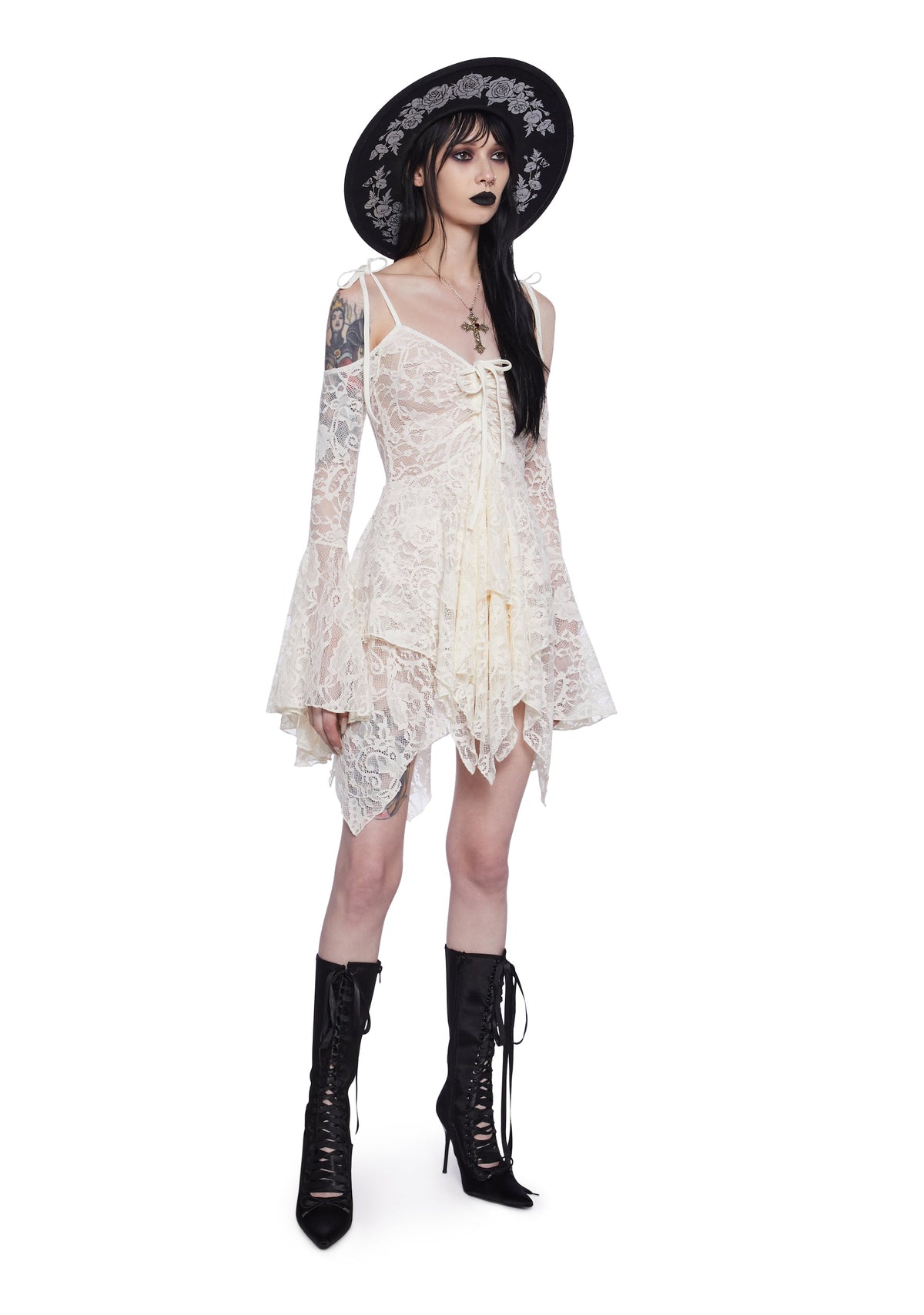 F is For Fairies Handkerchief Dress - White Lace