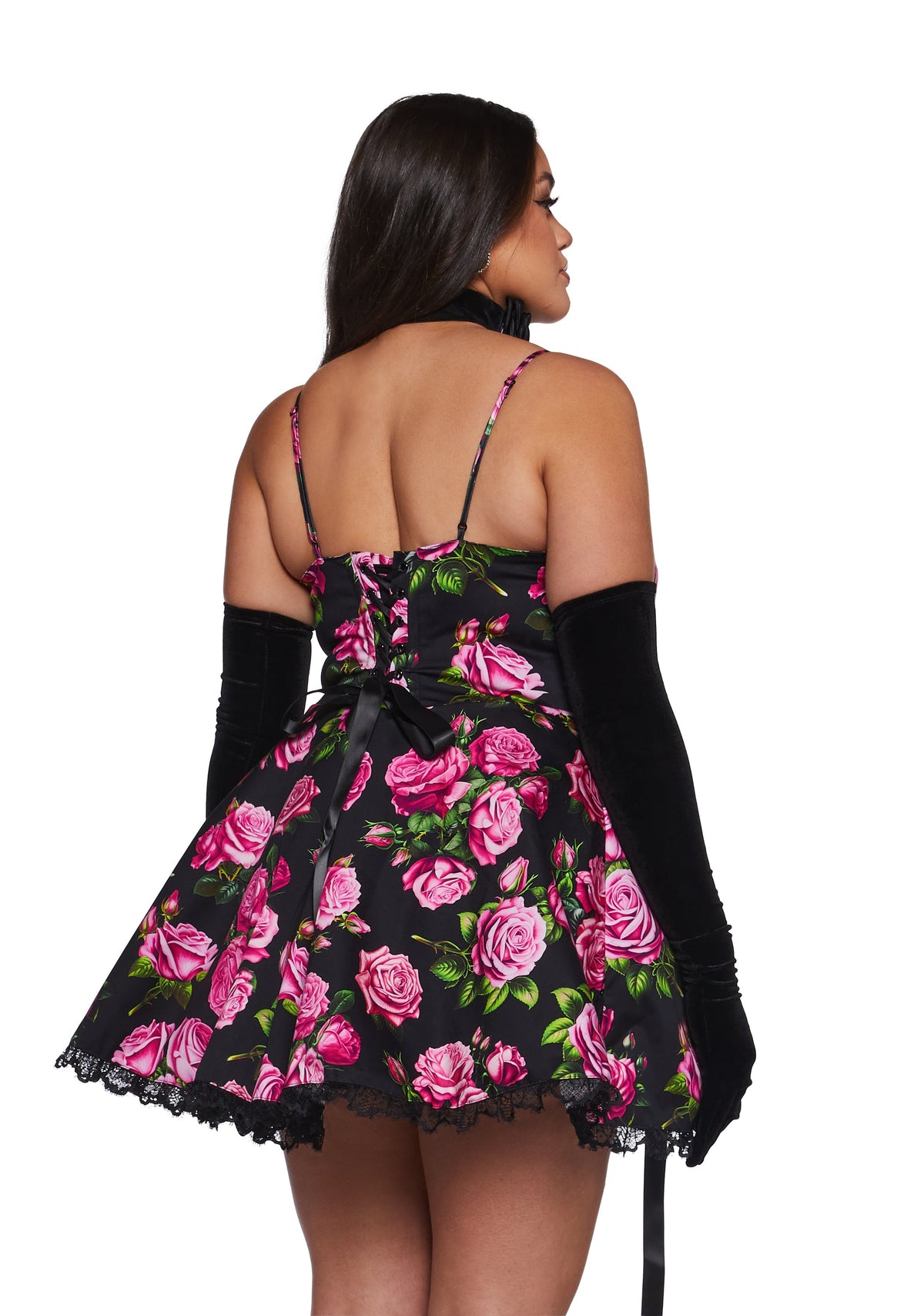 Scandal Sheet Mini Dress - Black Floral