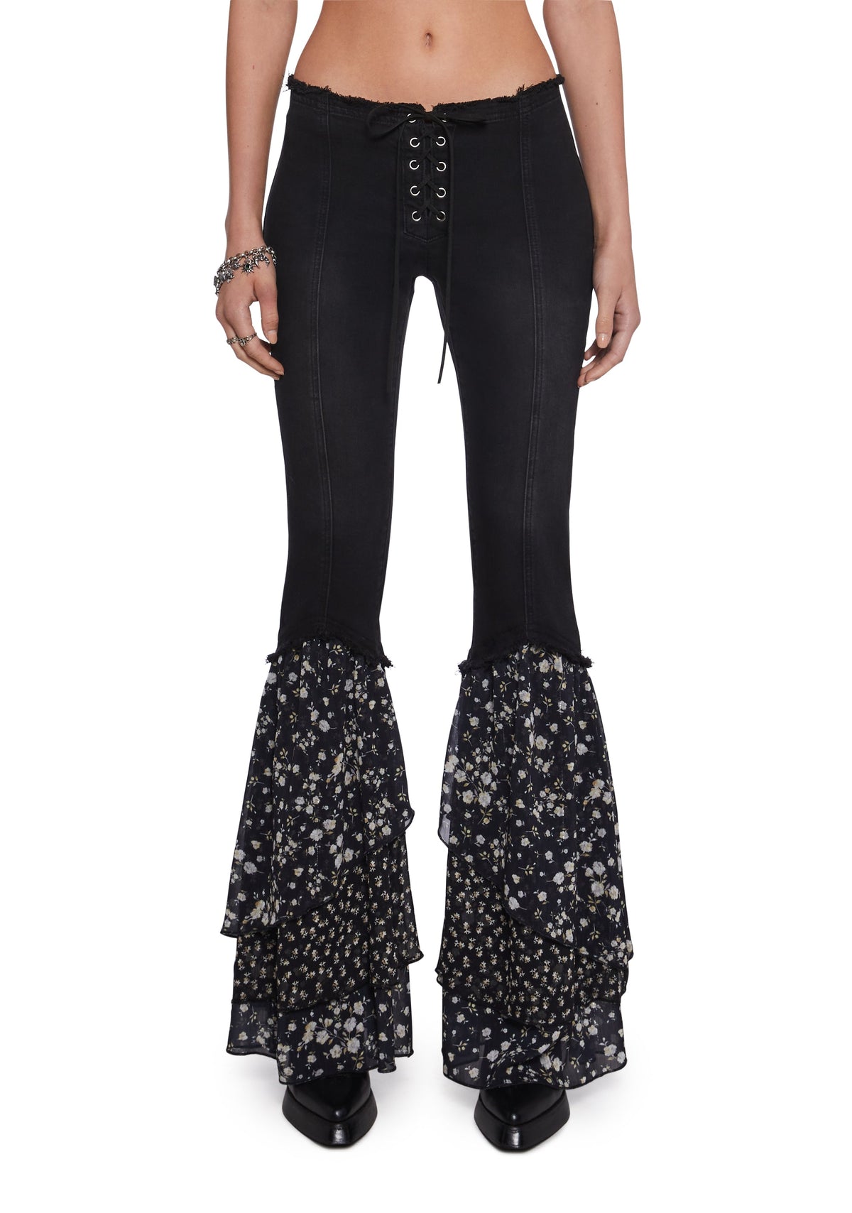 Solstice Secrets Denim Flare Pants