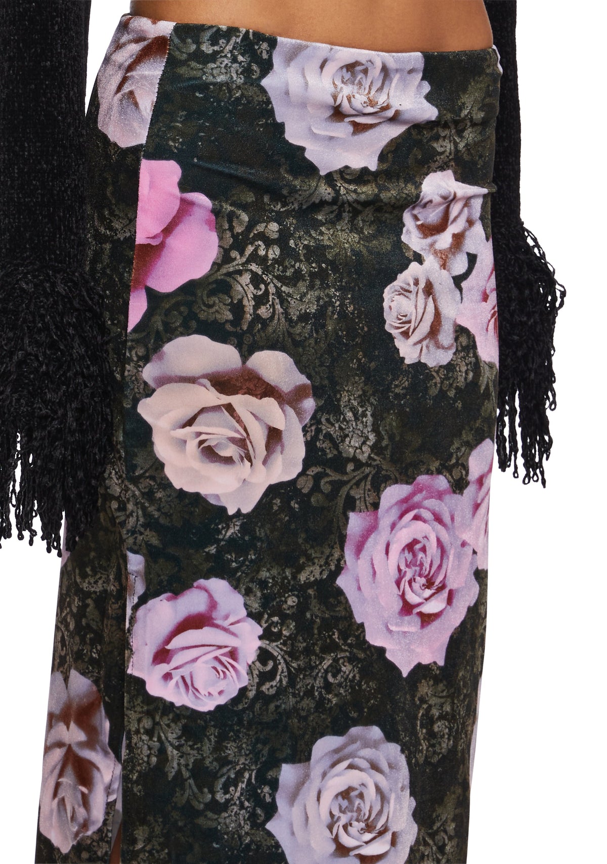 Sweet Disposition Velour Midi Skirt