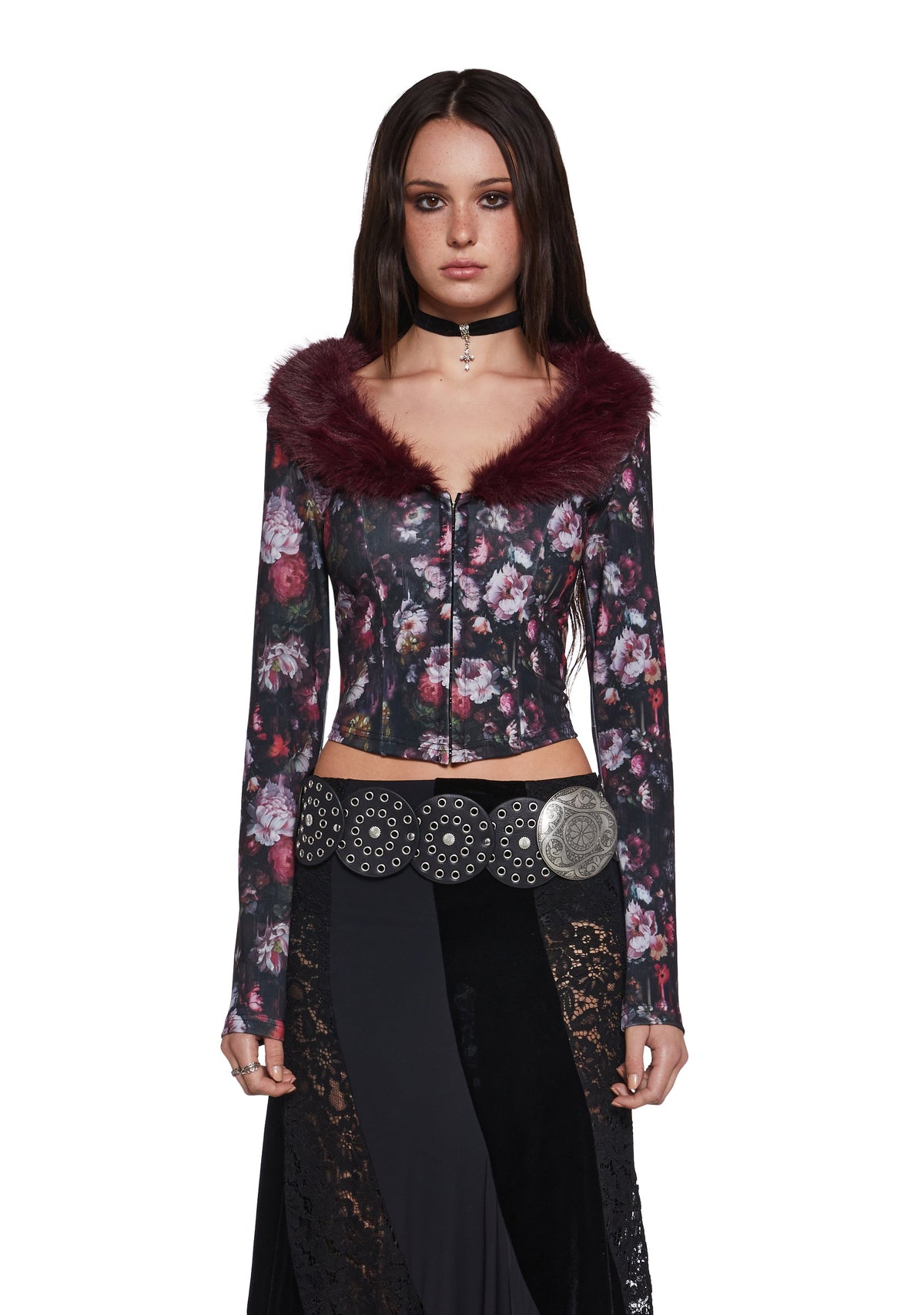 Enchanted Inkwell Faux Fur Cardigan