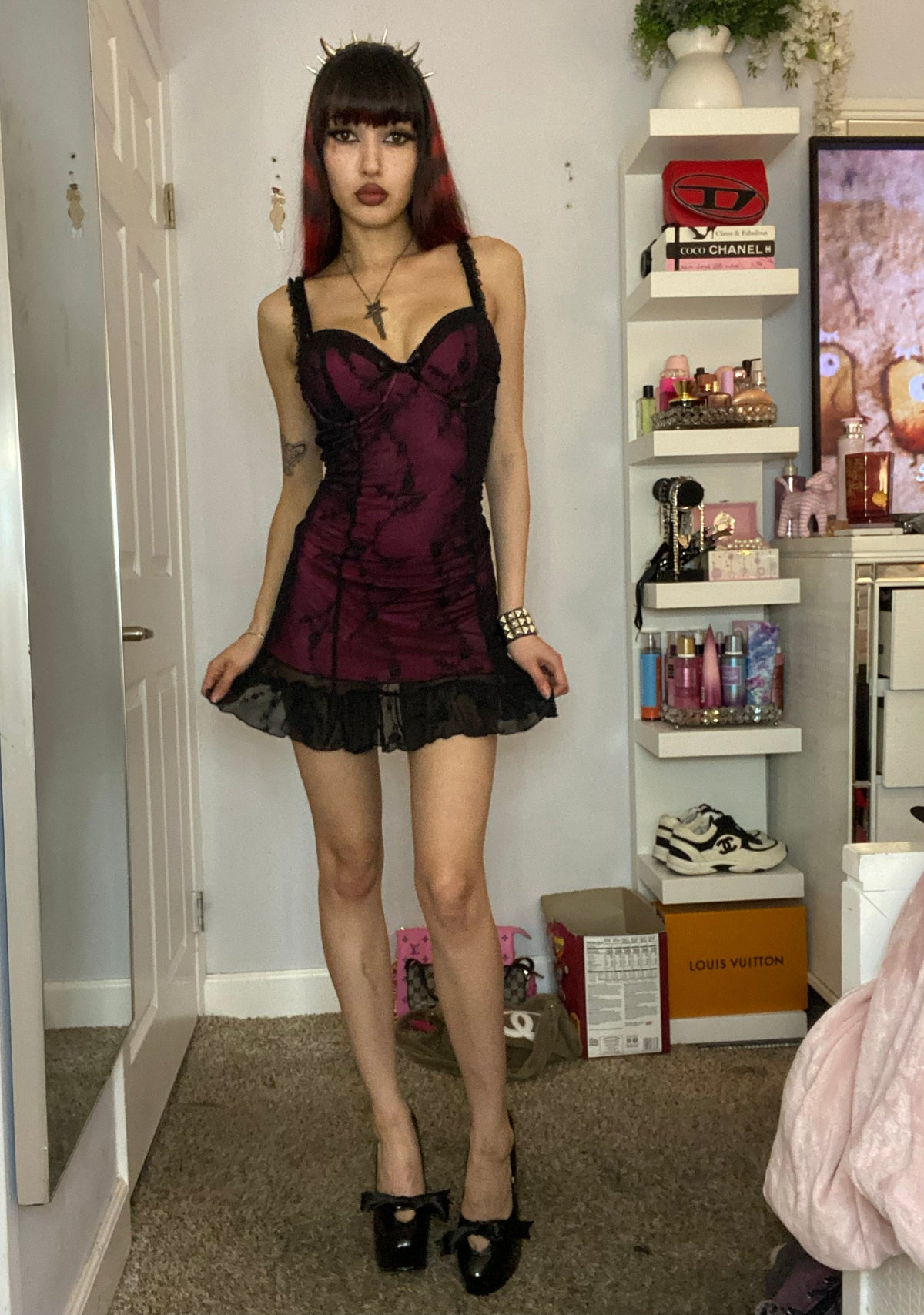 I'm Baby Mini Slip Dress - Wine