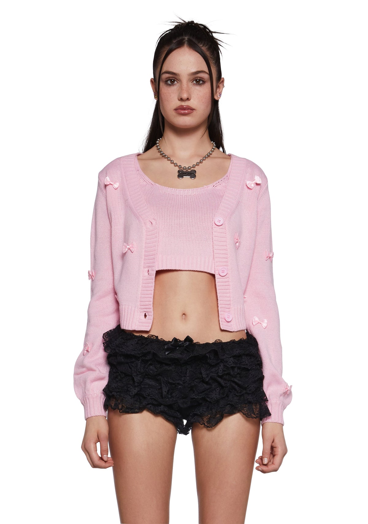 Demure Kiss Cardigan Set