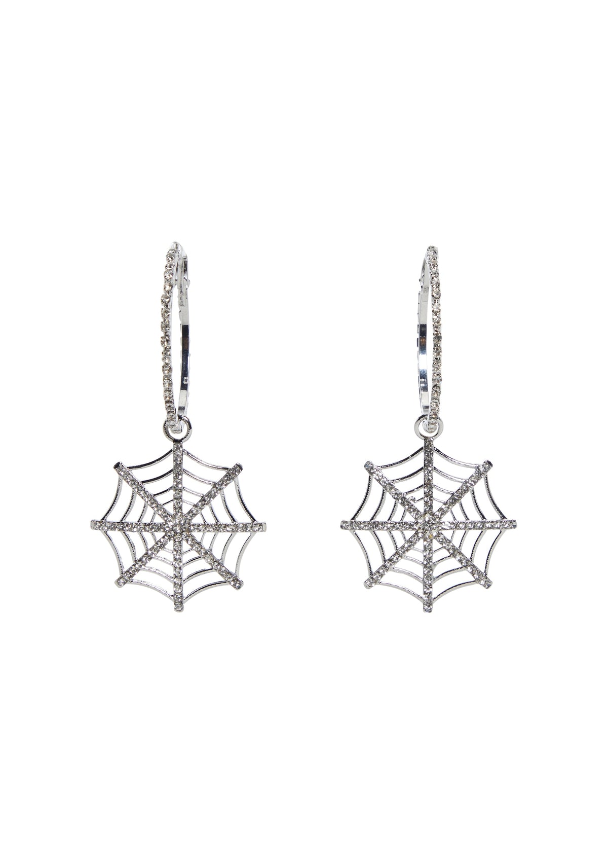 Web Of Glitz Hoop Earrings