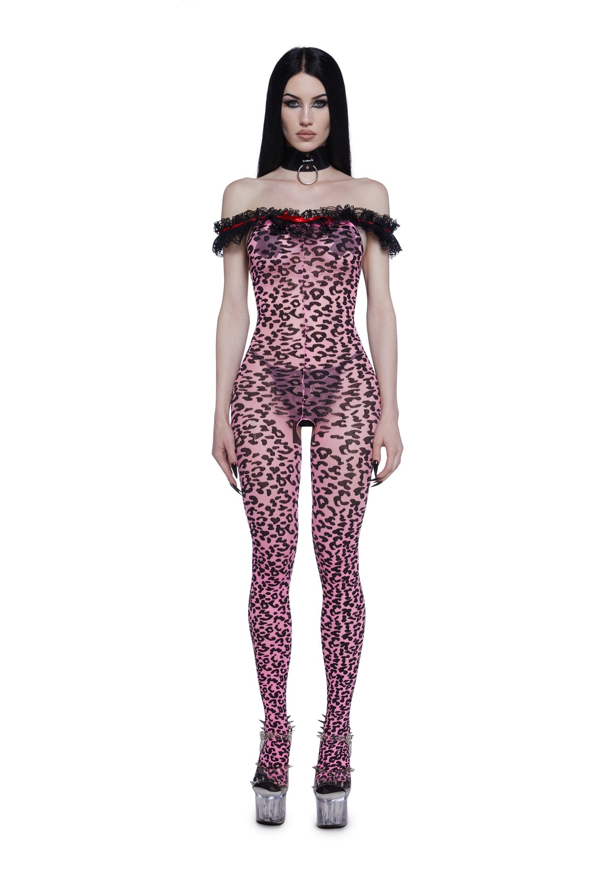 Animal Instincts Leopard Print Body Stocking