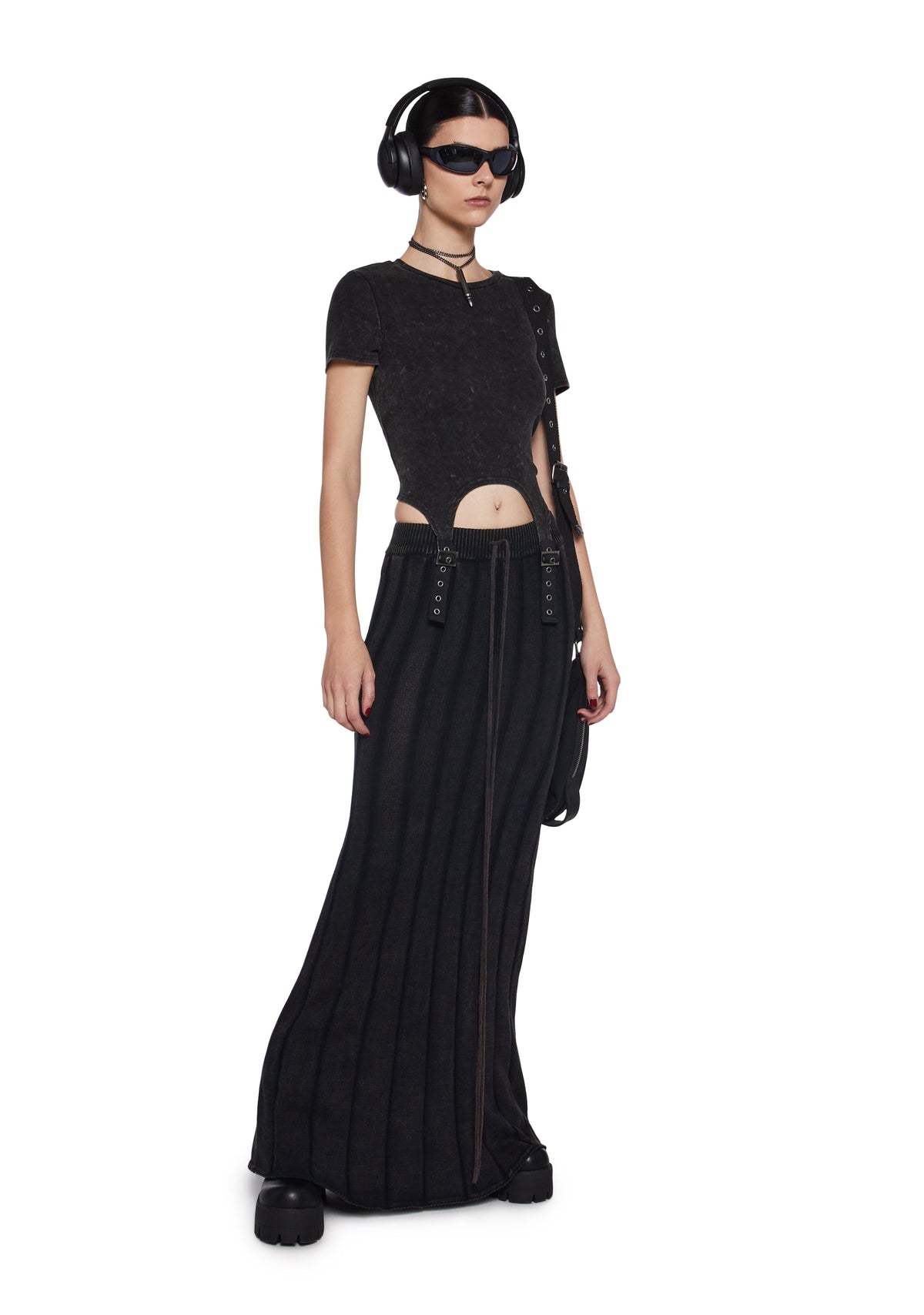 Warp Knit Maxi Skirt