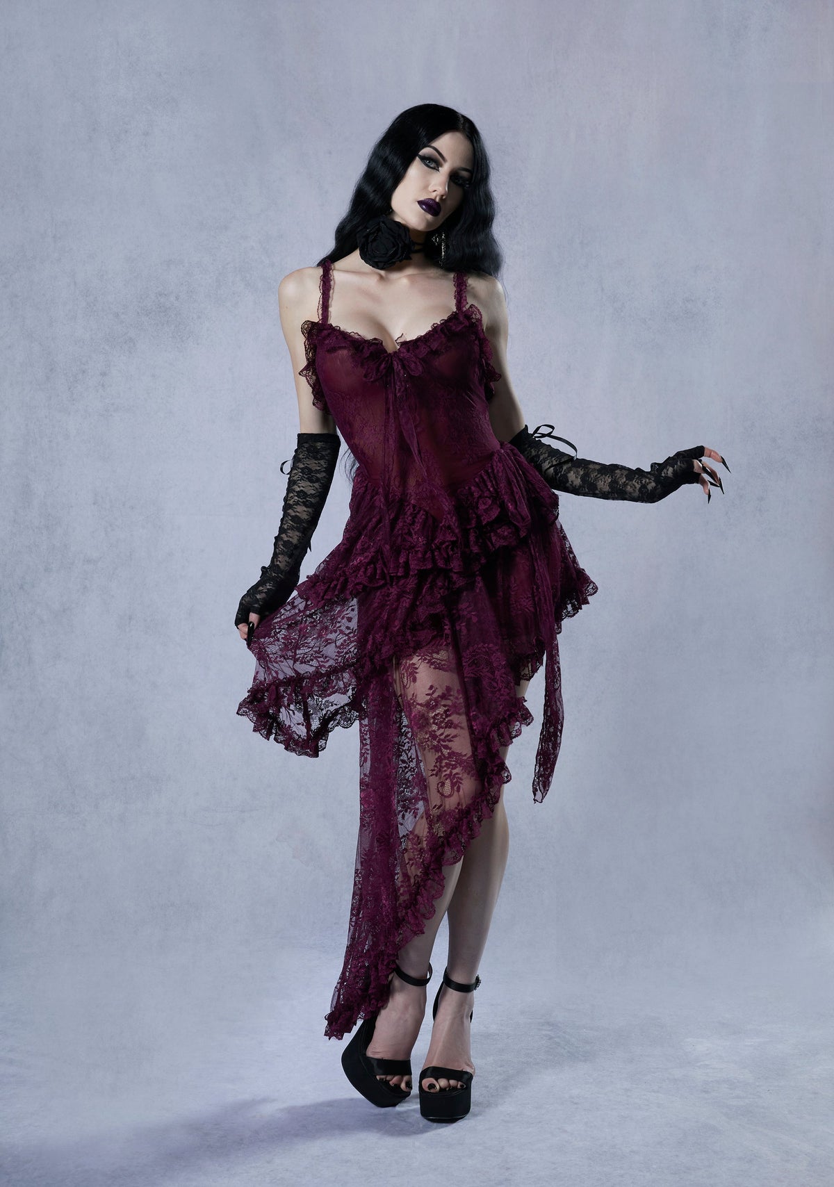 Seductive Silence Midi Dress - Dark Red