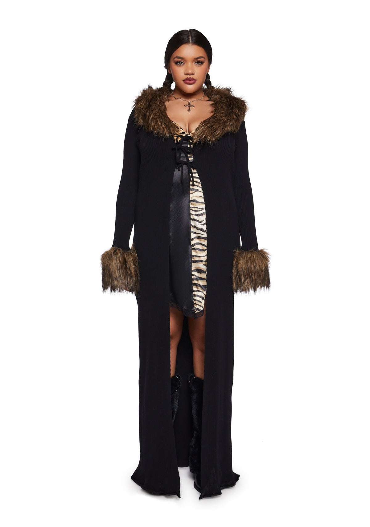 Like A Boss Faux Fur Duster