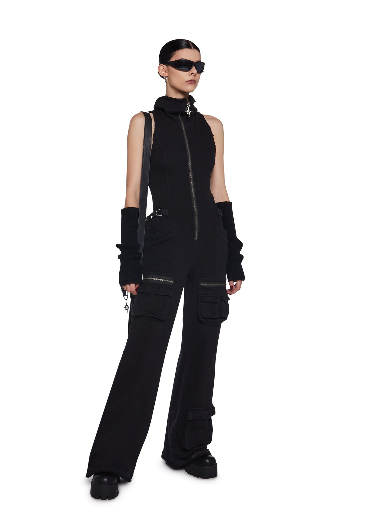 Warp Sleeveless Cargo Jumpsuit