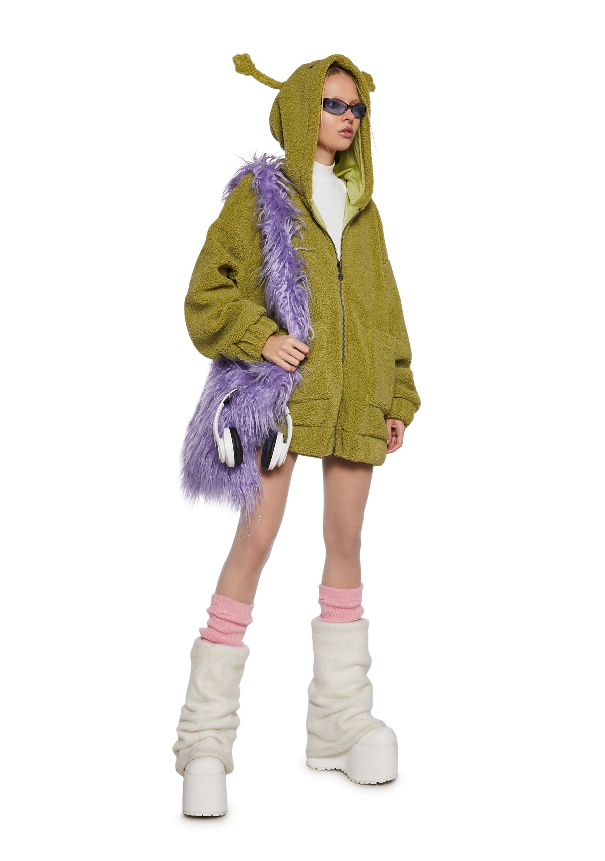 In Your Orbit Hooded Sherpa Jacket