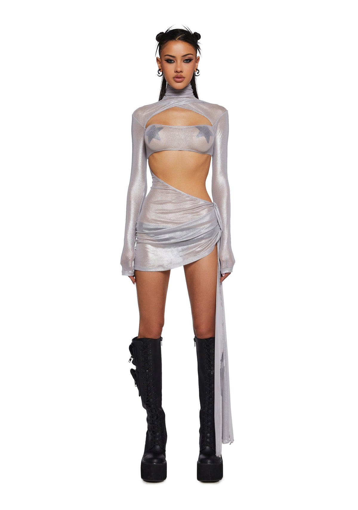 Dreamland Dancer Bodycon Dress - Silver