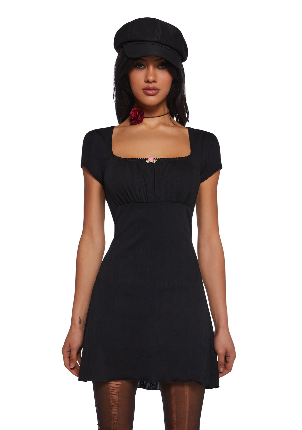 Pretty Lies Babydoll Dress - Black