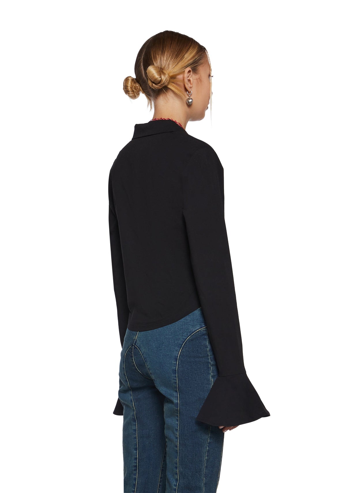 Rare Moment Collared Top - Black
