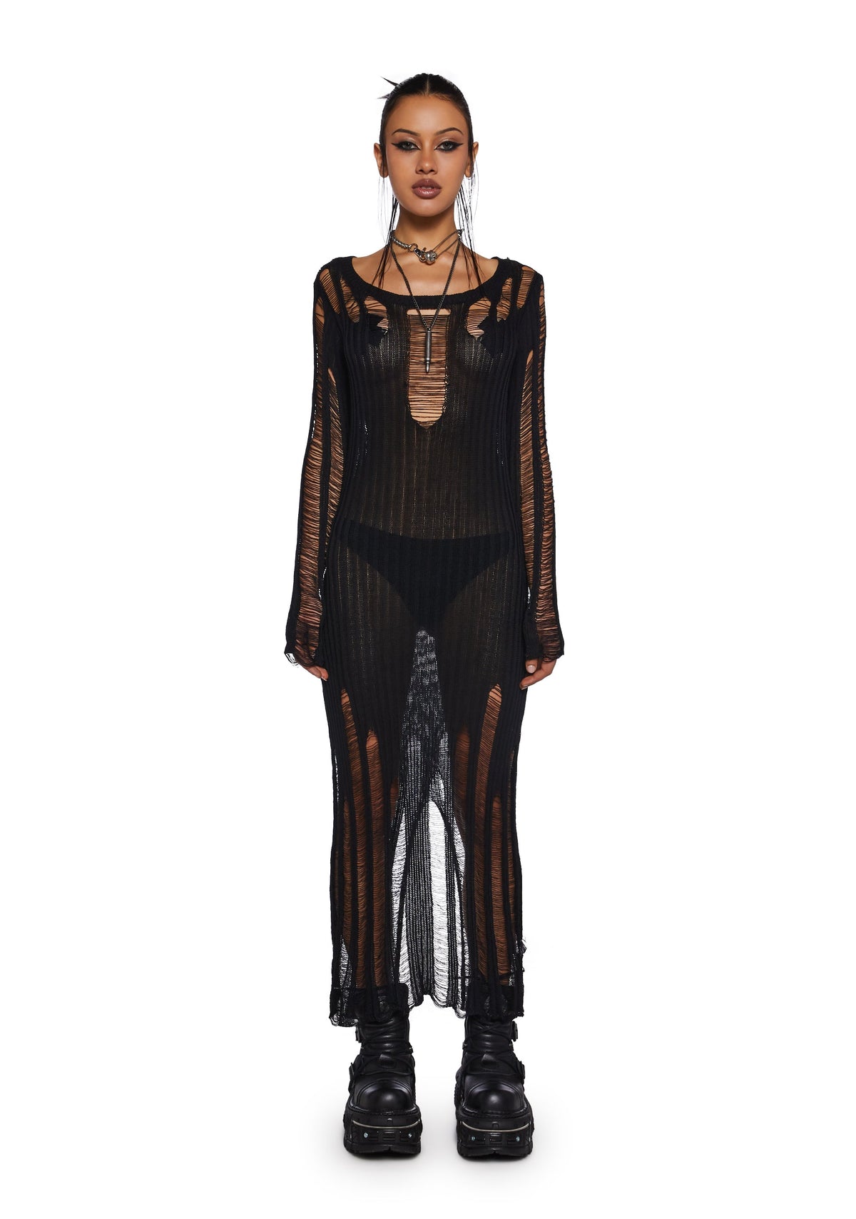 It’s Under Control Shredded Maxi Dress