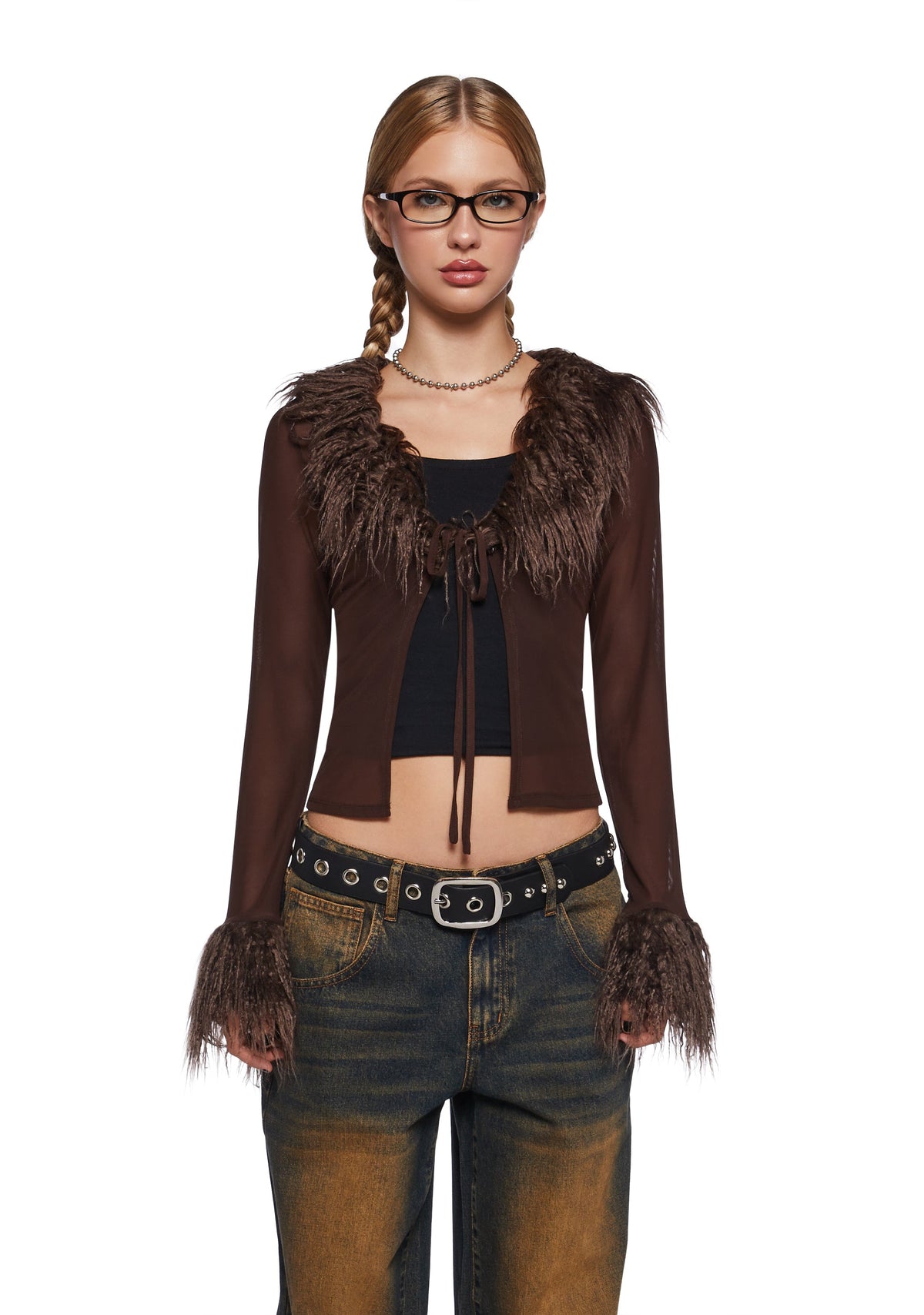 With The Band Knit Cardigan - Brown