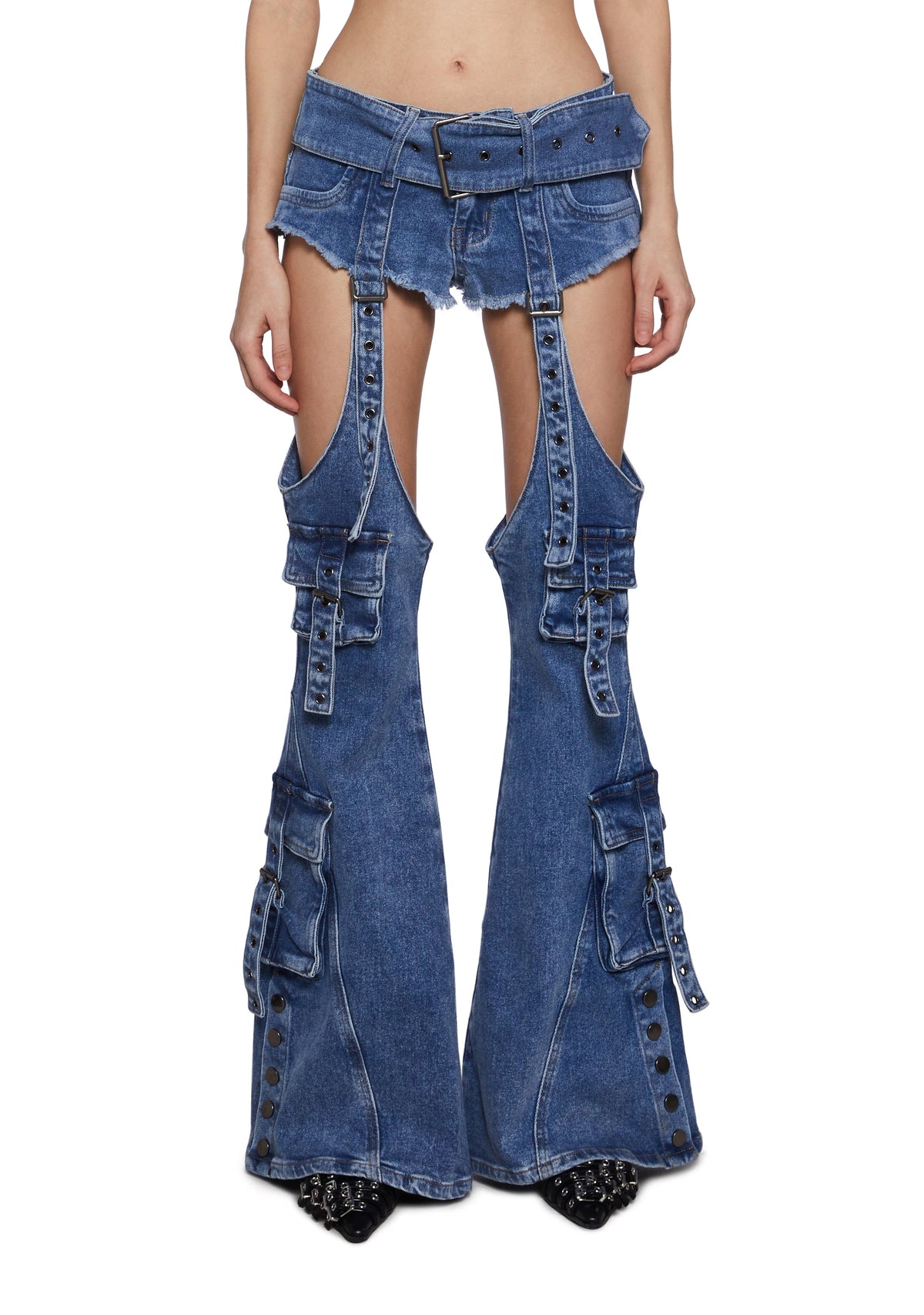 Natasha Belt Flare Jeans