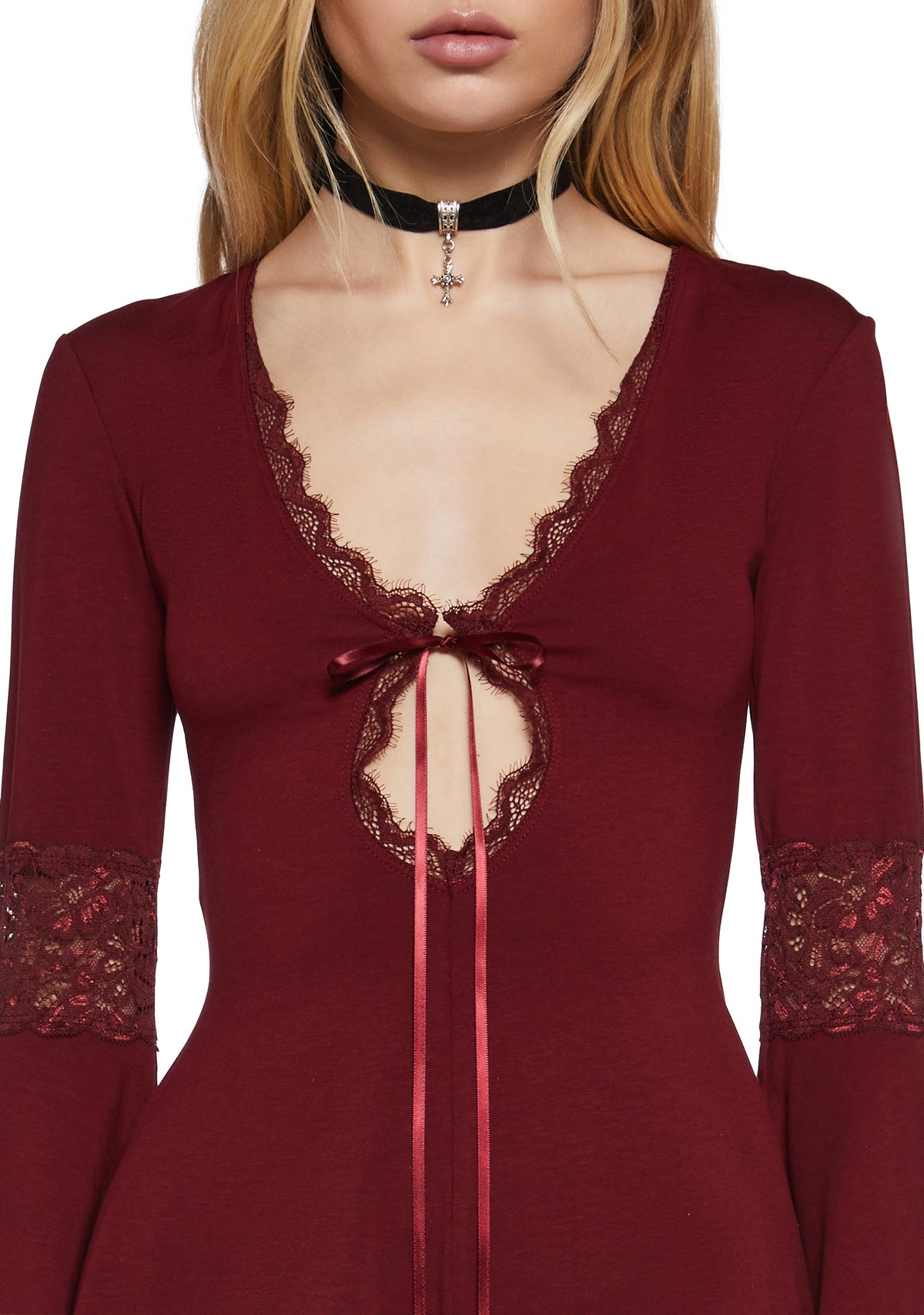 Whispering Wind Romper - Burgundy