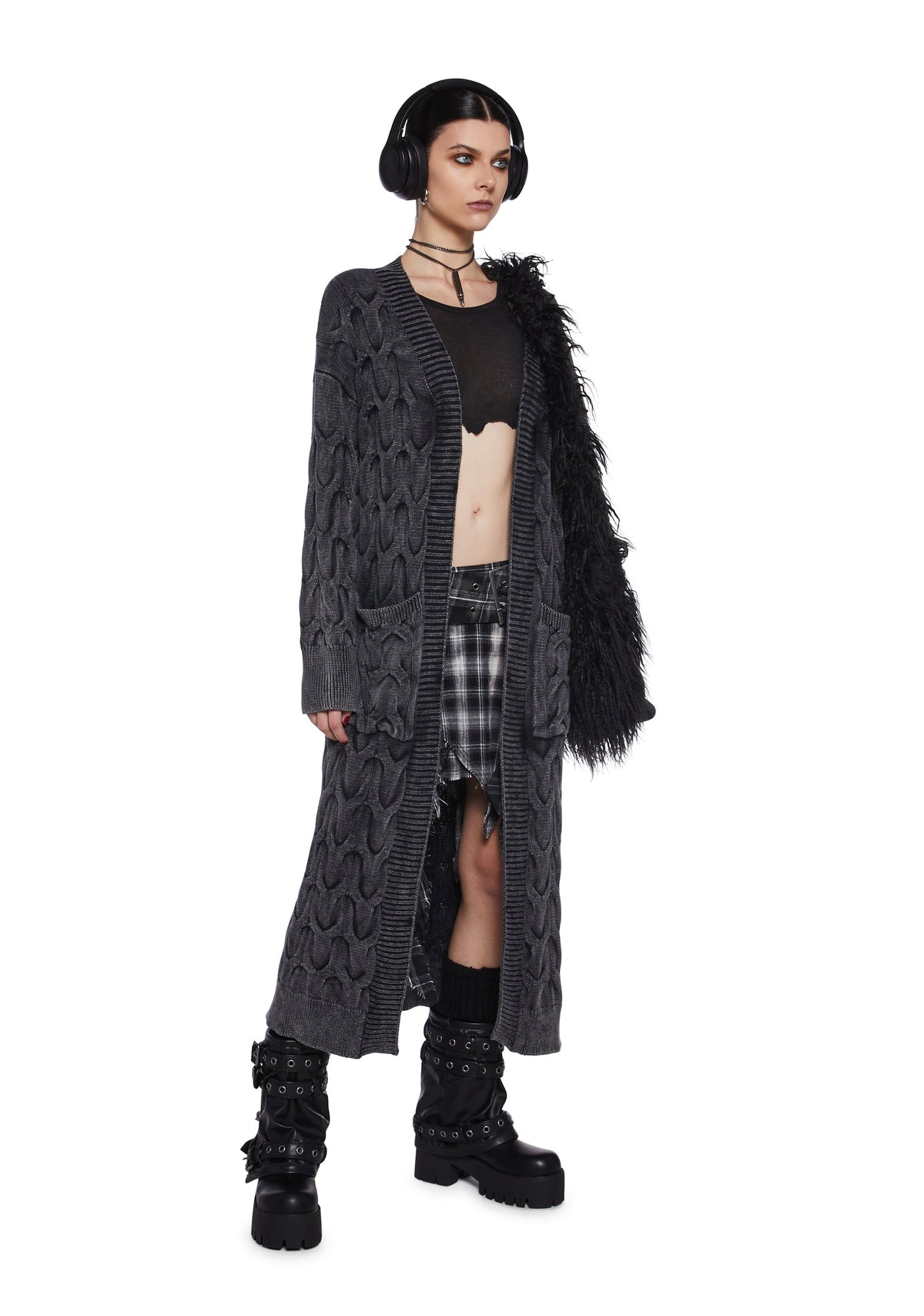 Musical Taste Cable Knit Duster