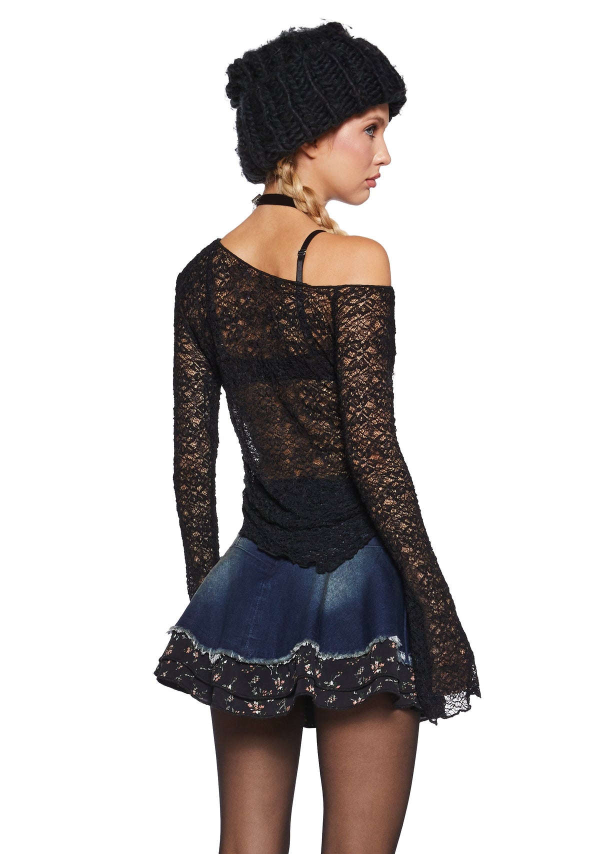 Add Up My Love Long Sleeve Top - Black
