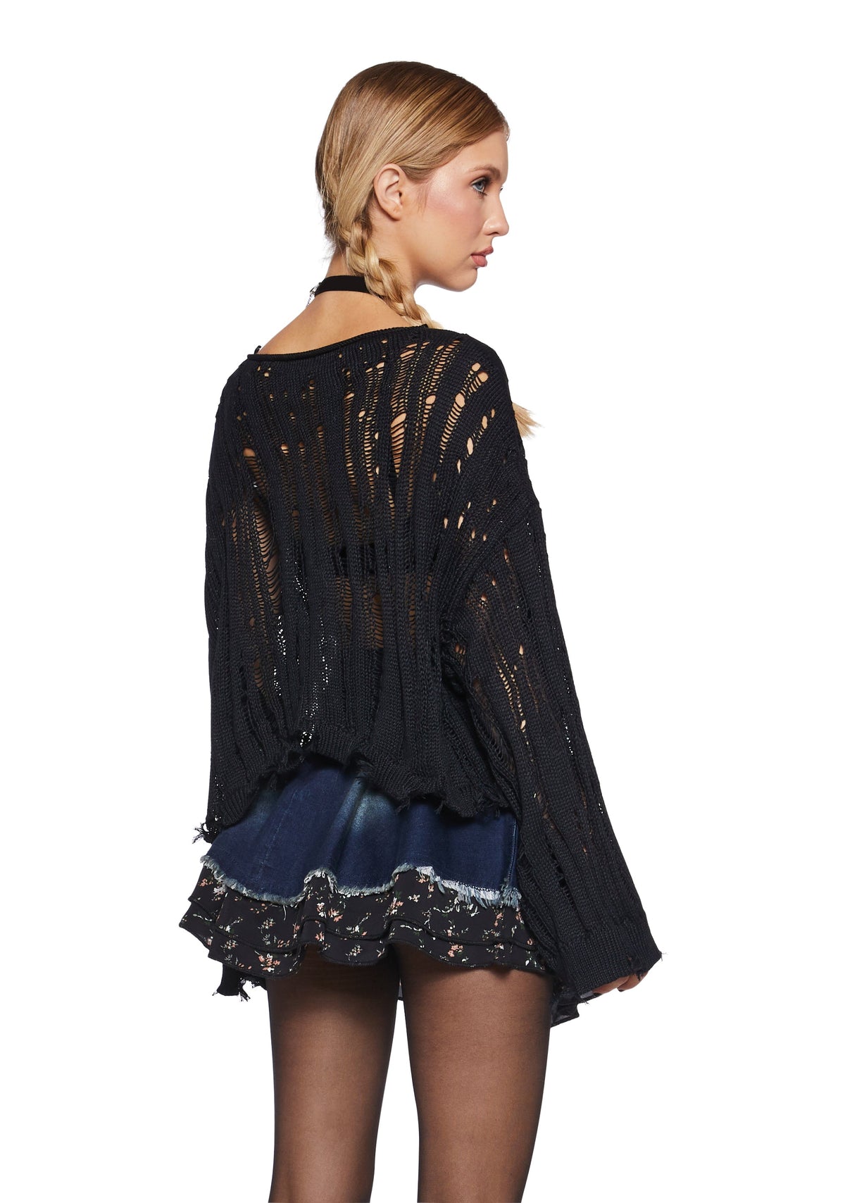 One More Thing Shredded Sweater