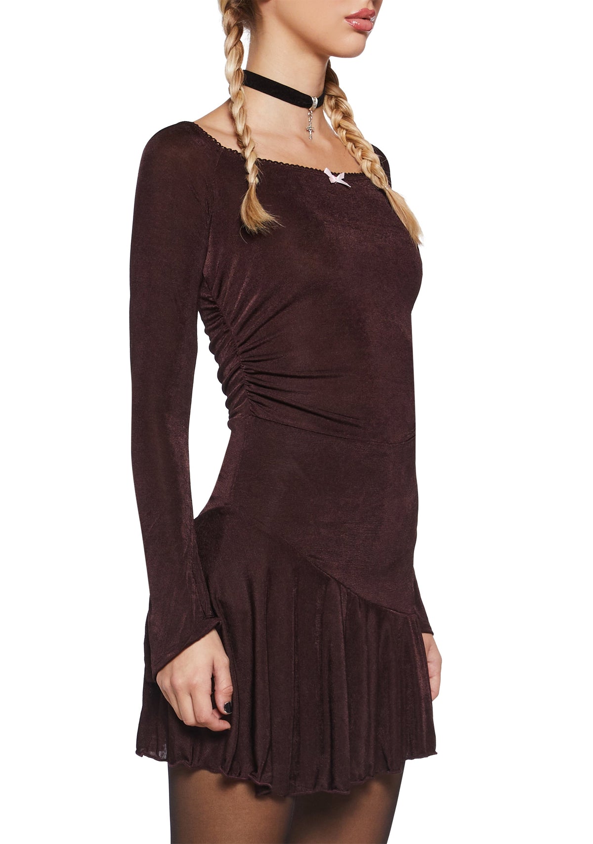 Nonchalant Energy Mini Dress - Brown