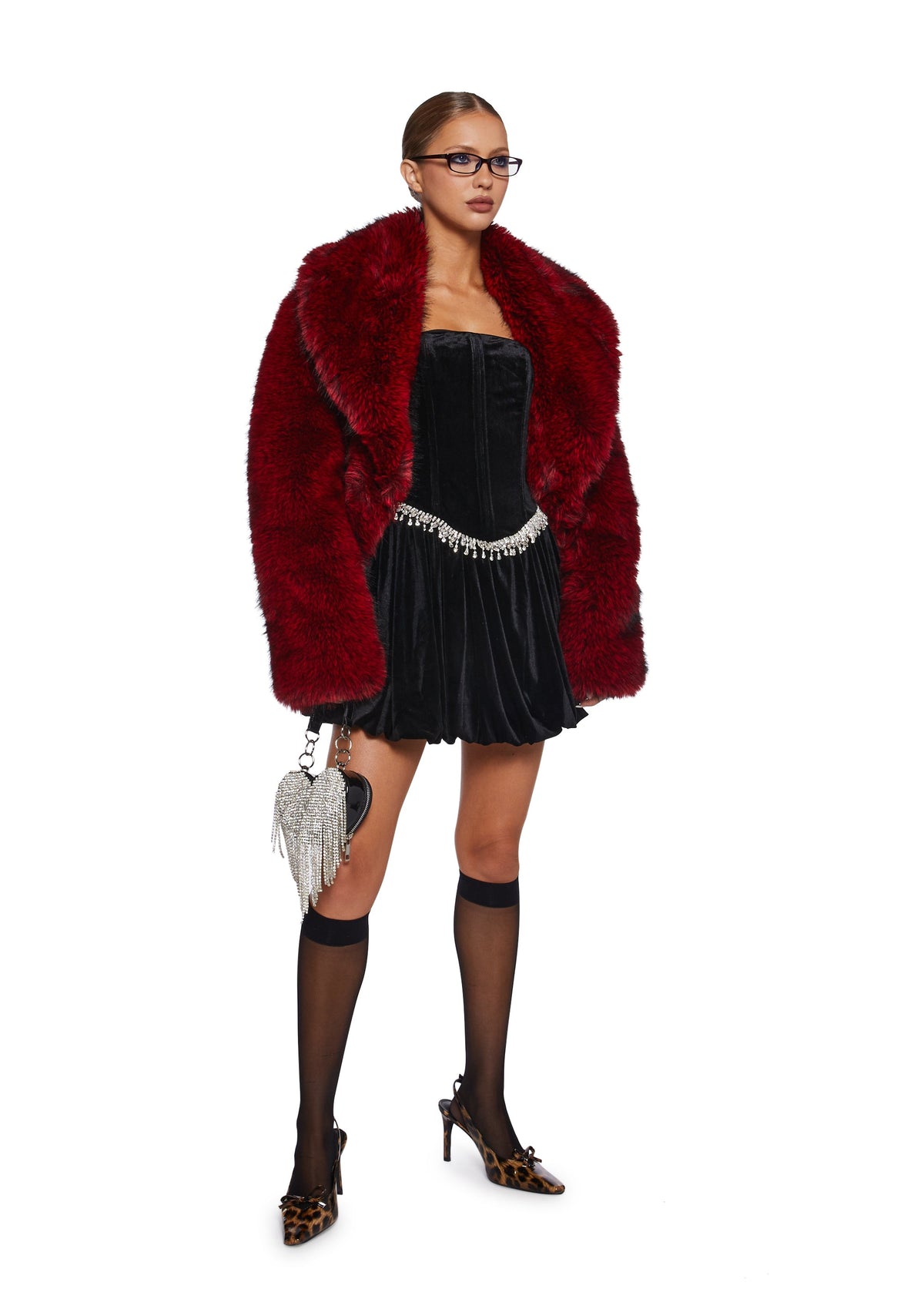 Tinsel Event Velvet Dress - Black