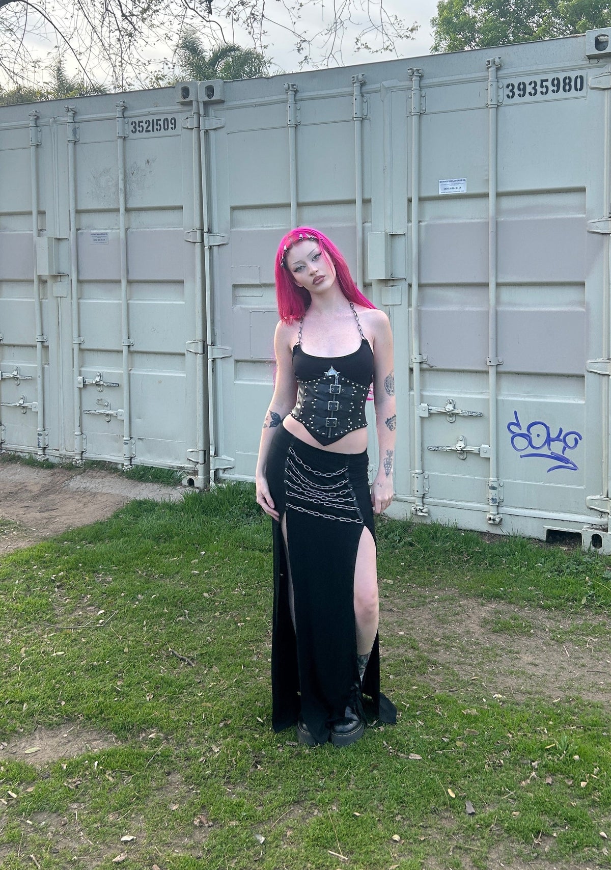 Steel Echoes Maxi Skirt