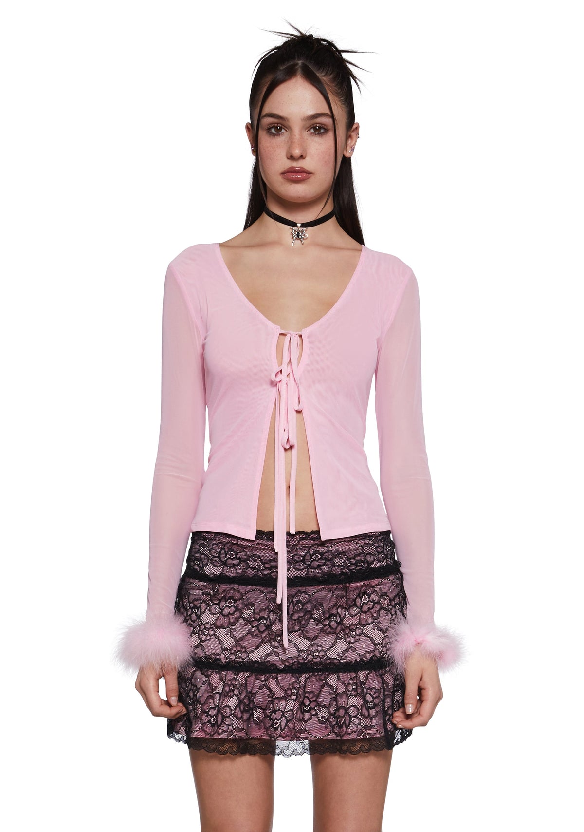 Make It Merry Mesh Cardigan - Pink