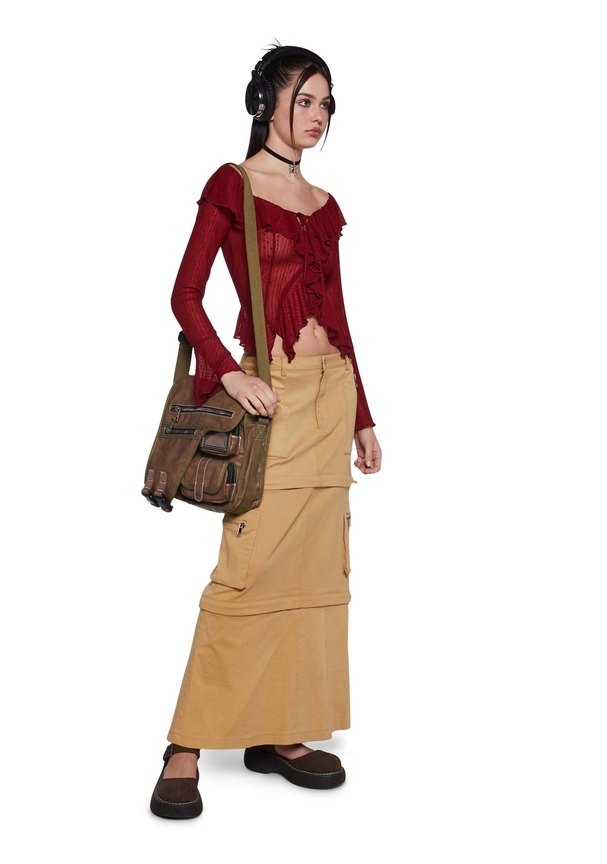 Noteworthy Chic Long Sleeve Top - Red