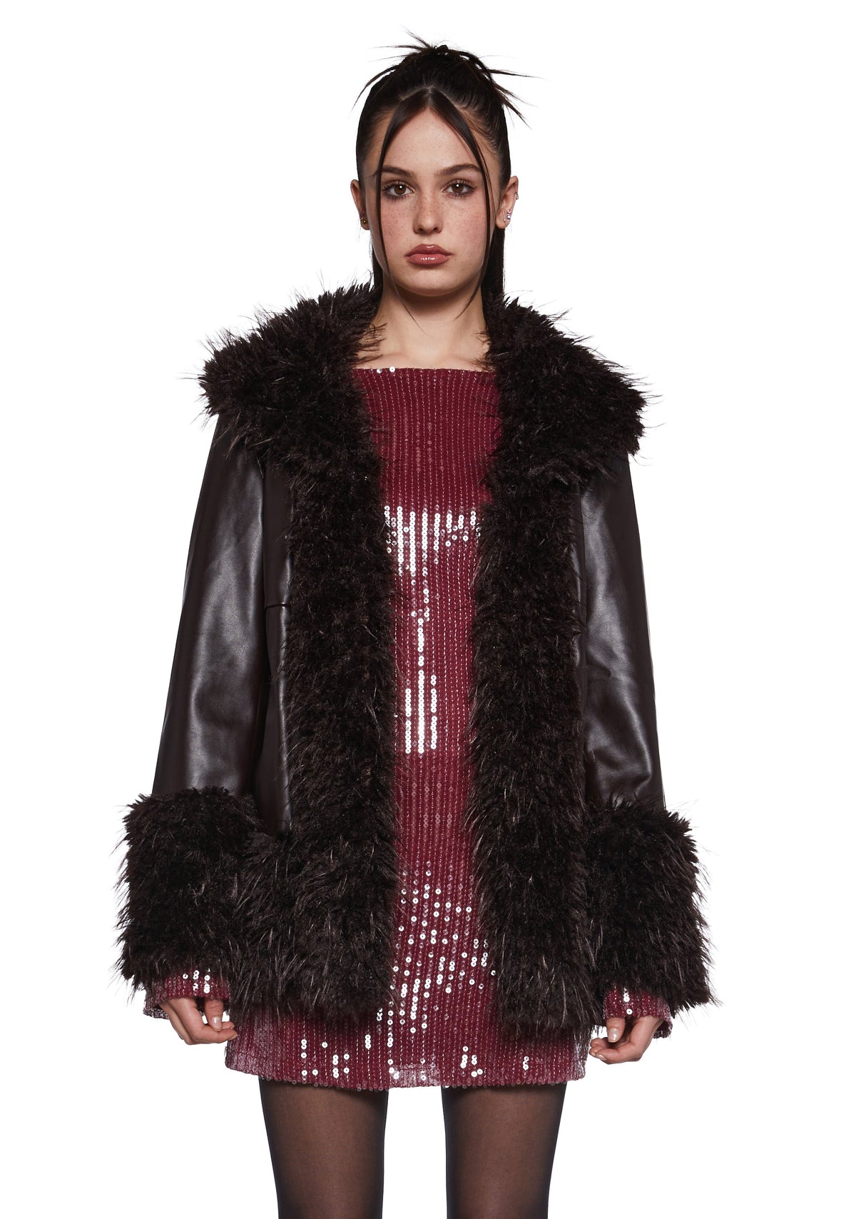 Genuine Jealousy Vegan Leather Coat