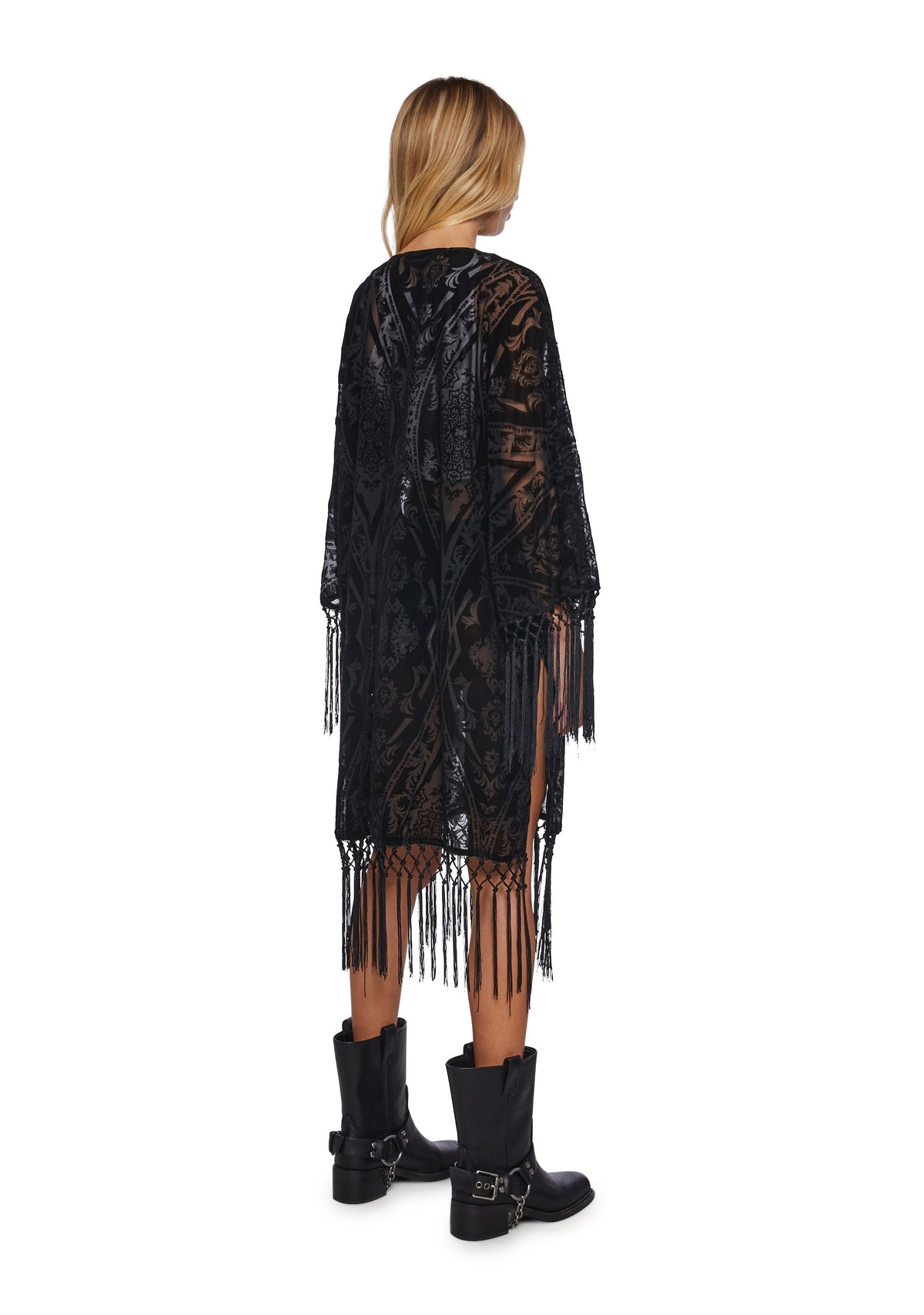 Cool Vibes Flocked Kimono