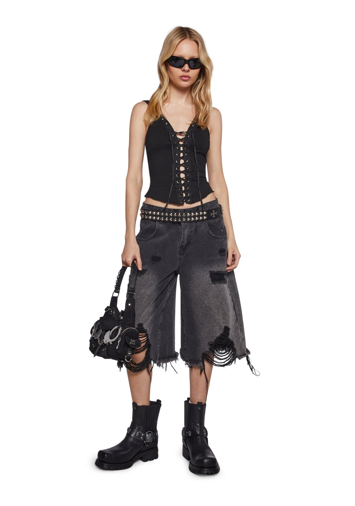 High Voltage Lace Up Top