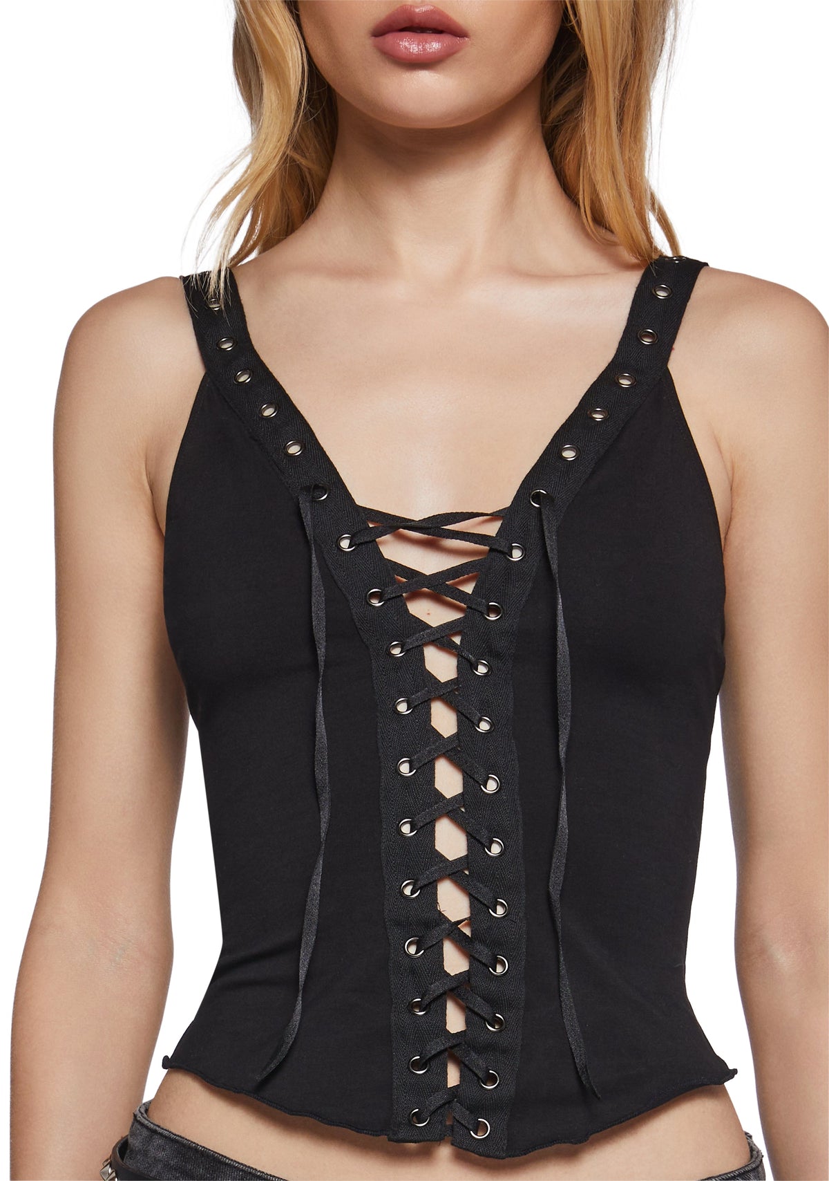 High Voltage Lace Up Top