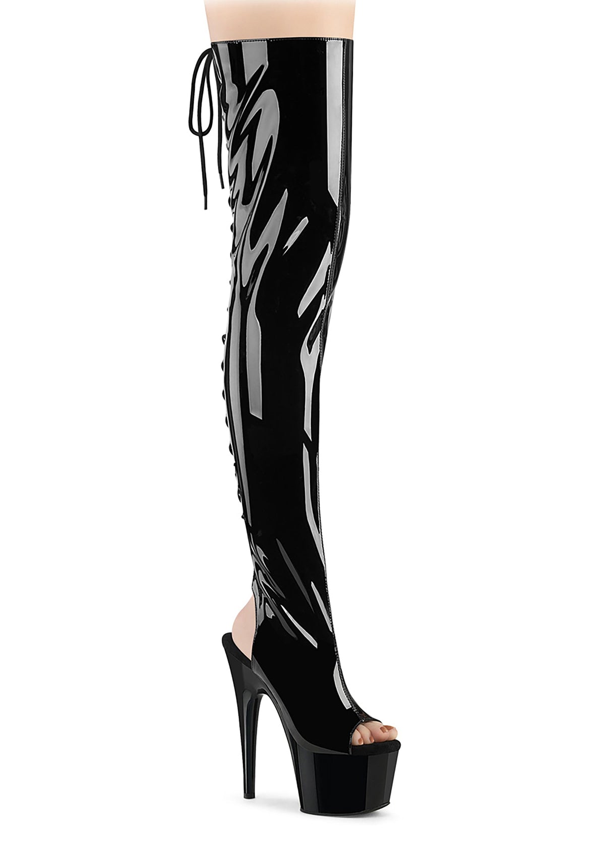Adore-3017 Platform Thigh High Boots-Black