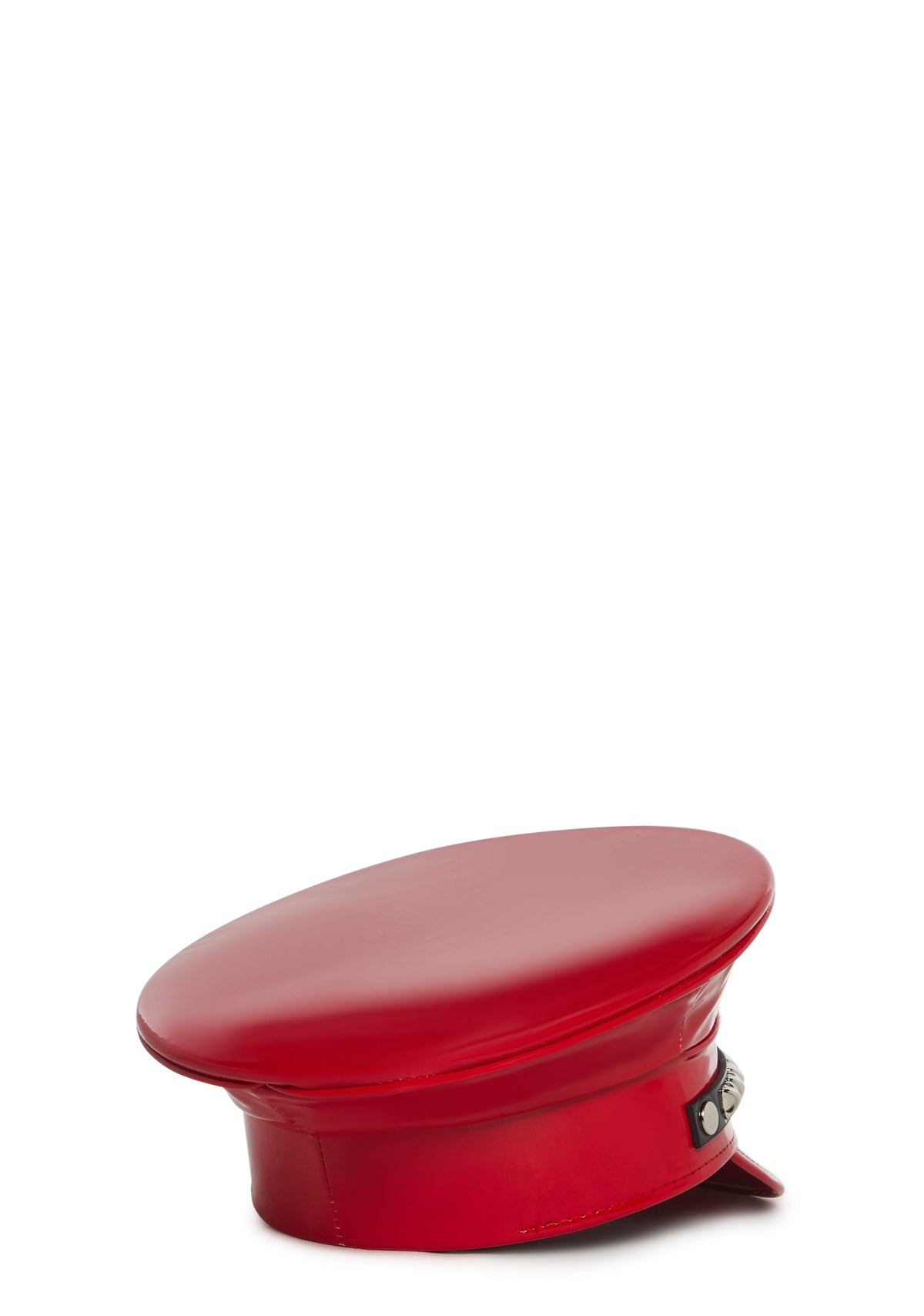 Pyramid Studded Captain Hat - Red
