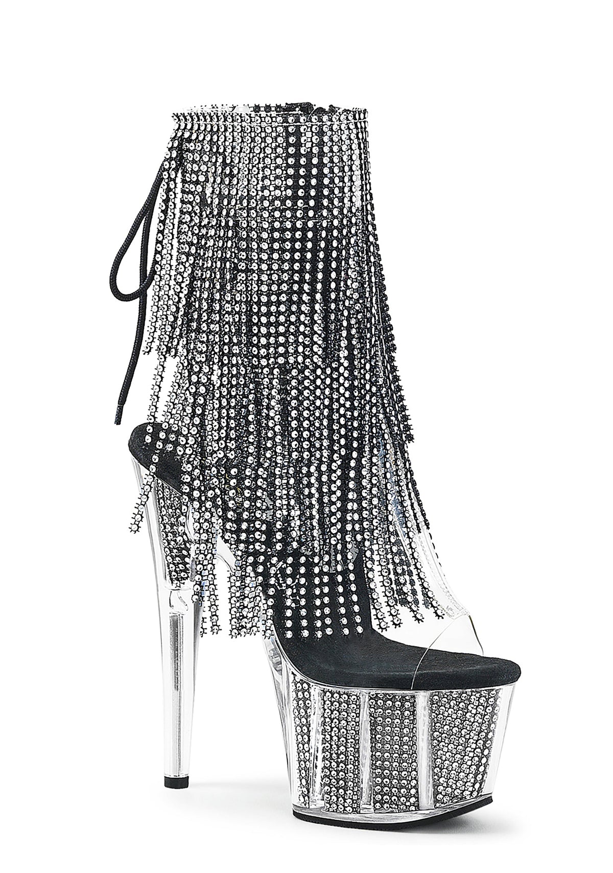 Adore-1017SRS Platform Ankle Boots-Clear