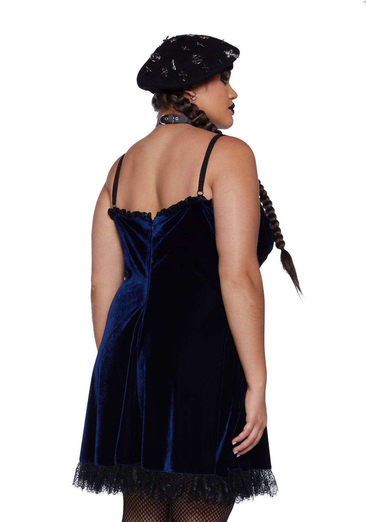 Blind Faith Velvet Dress - Navy