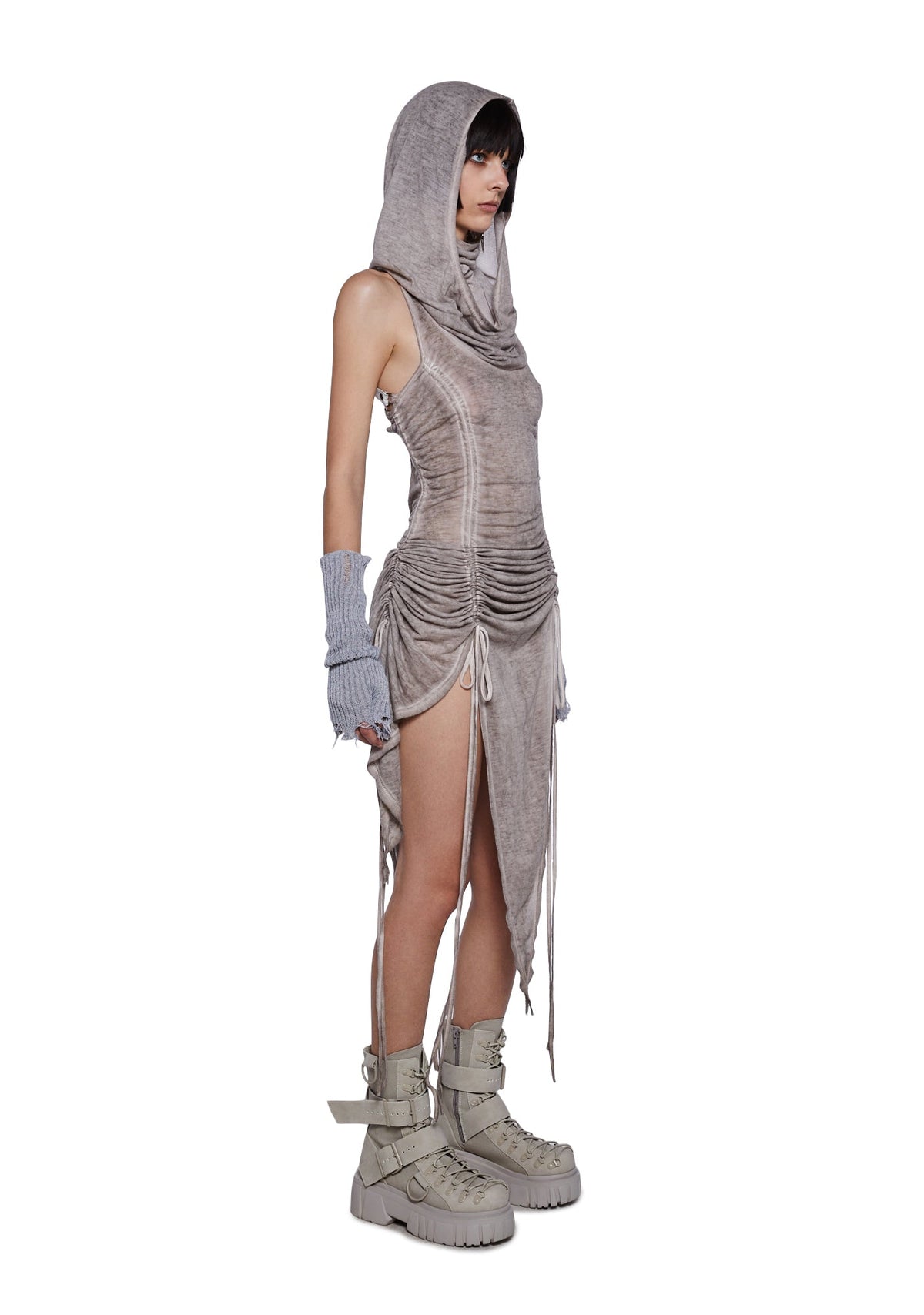 Tempo Ruched Harness Dress - Off White