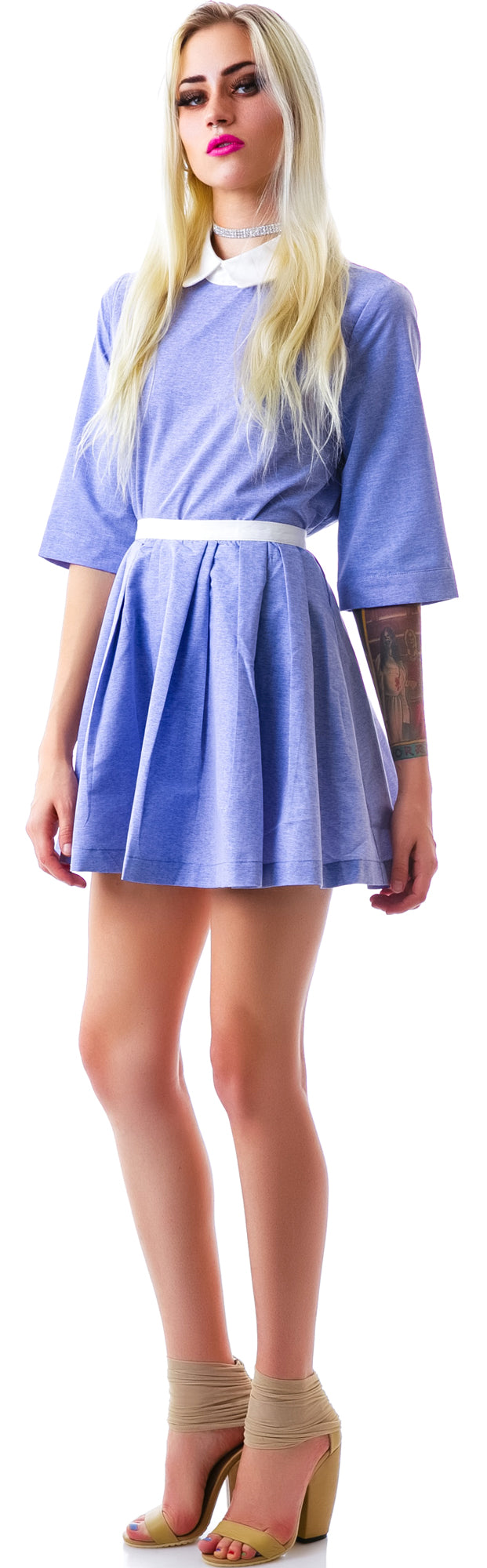 Baby Gurl Pleated Skirt - Light Blue