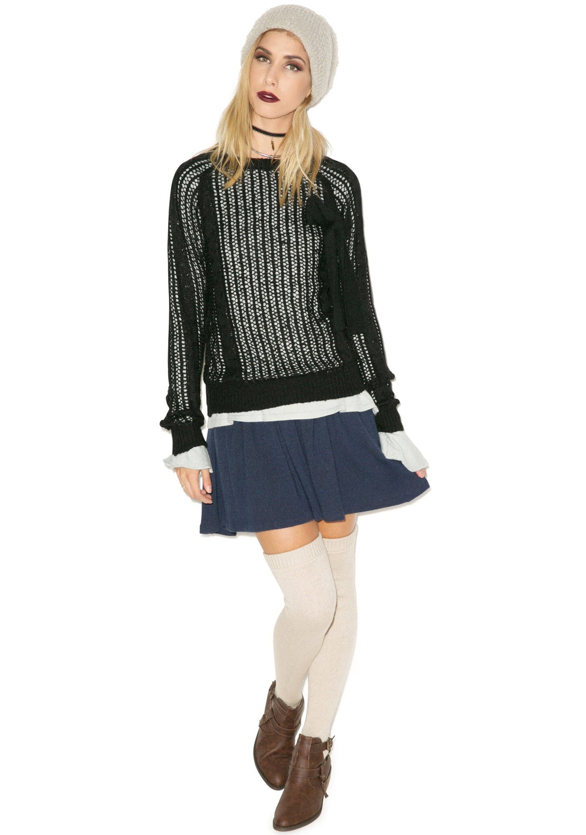 Bow Party Sweater - Black