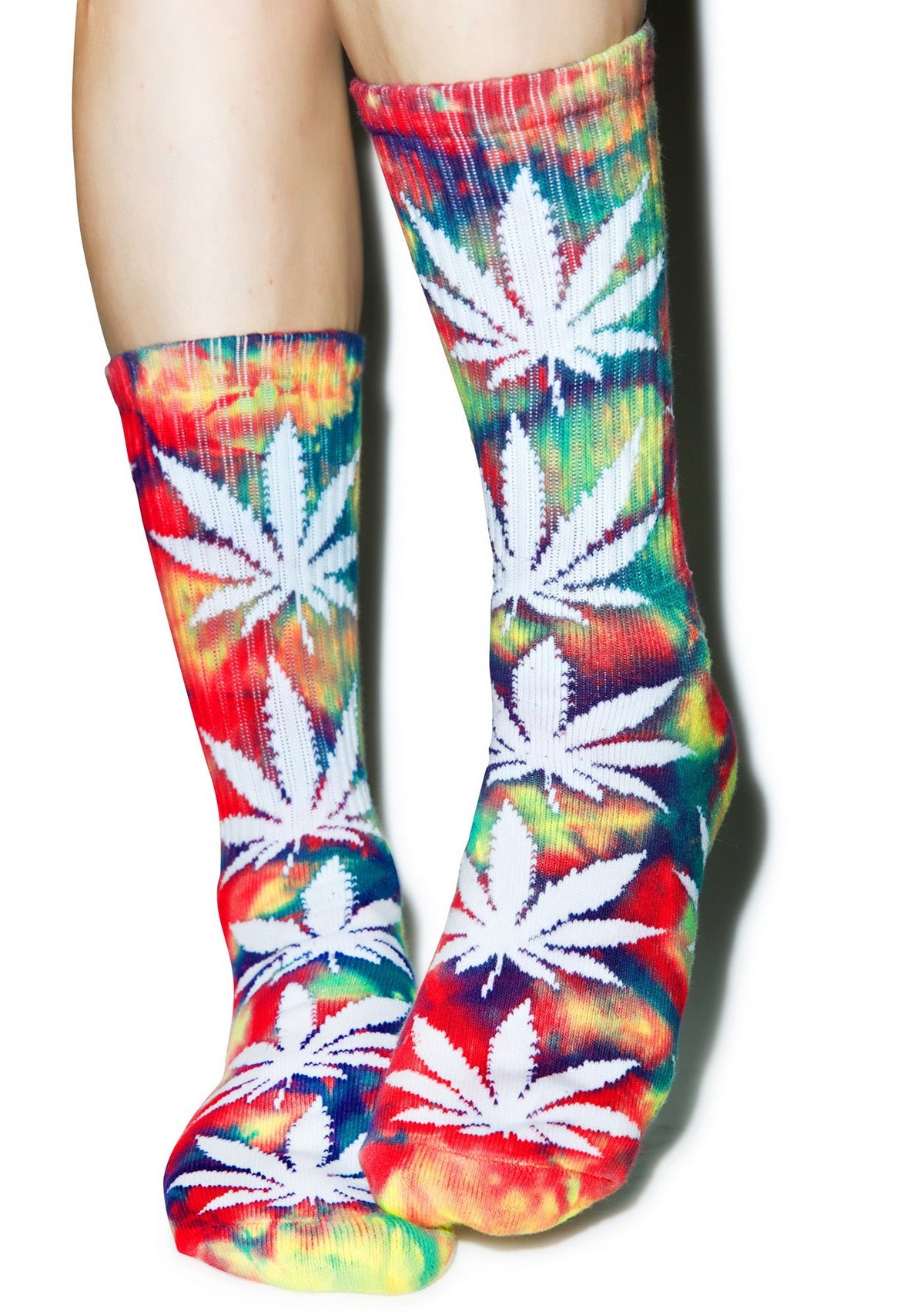 Tie Dye Plantlife Crew Sock - Off White