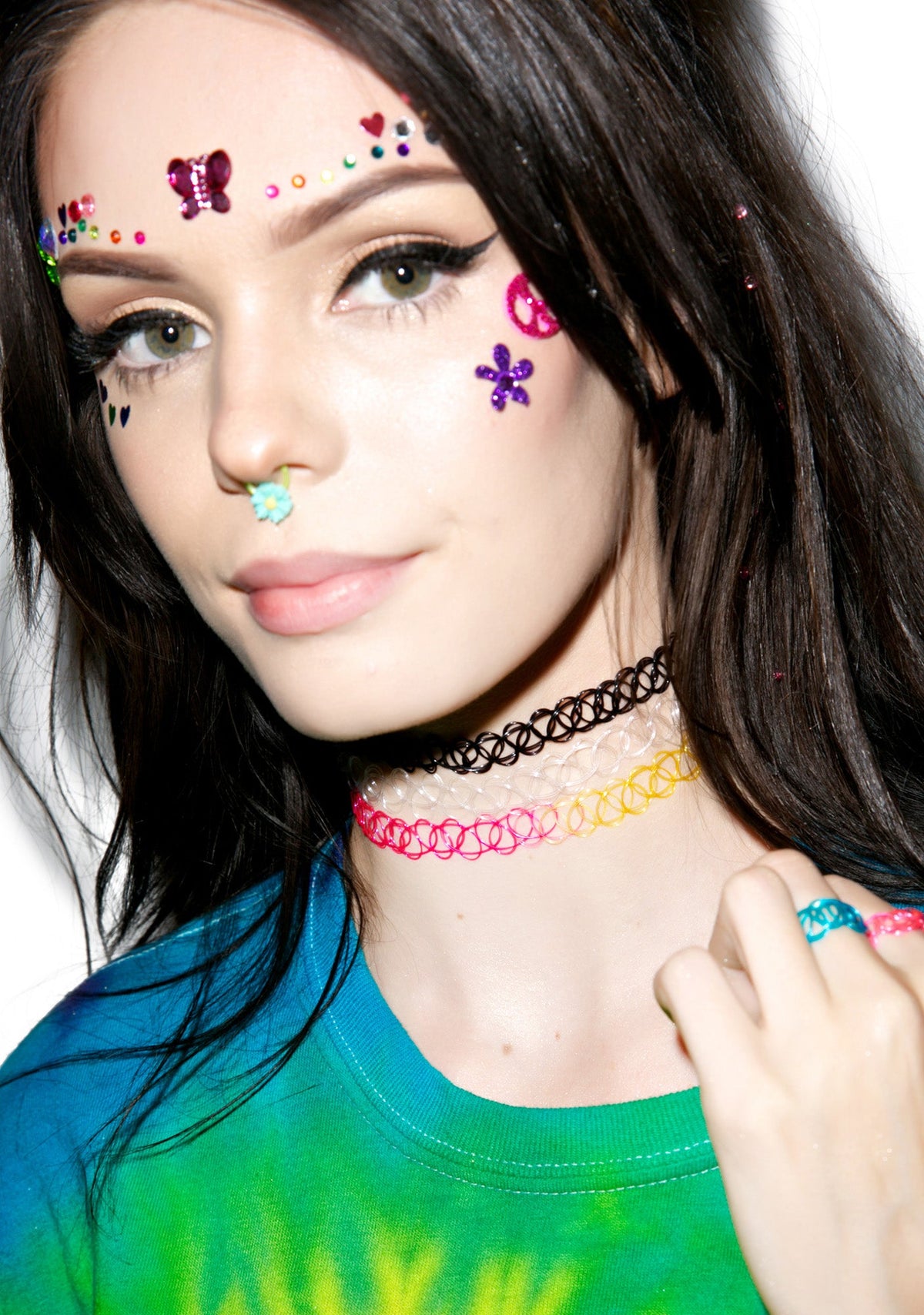 That's So 90s Tattoo Choker - Rainbow