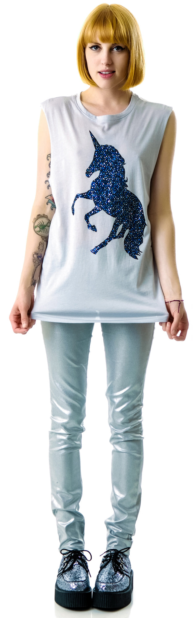 Unicorn Sparkles Tank - Light Gray
