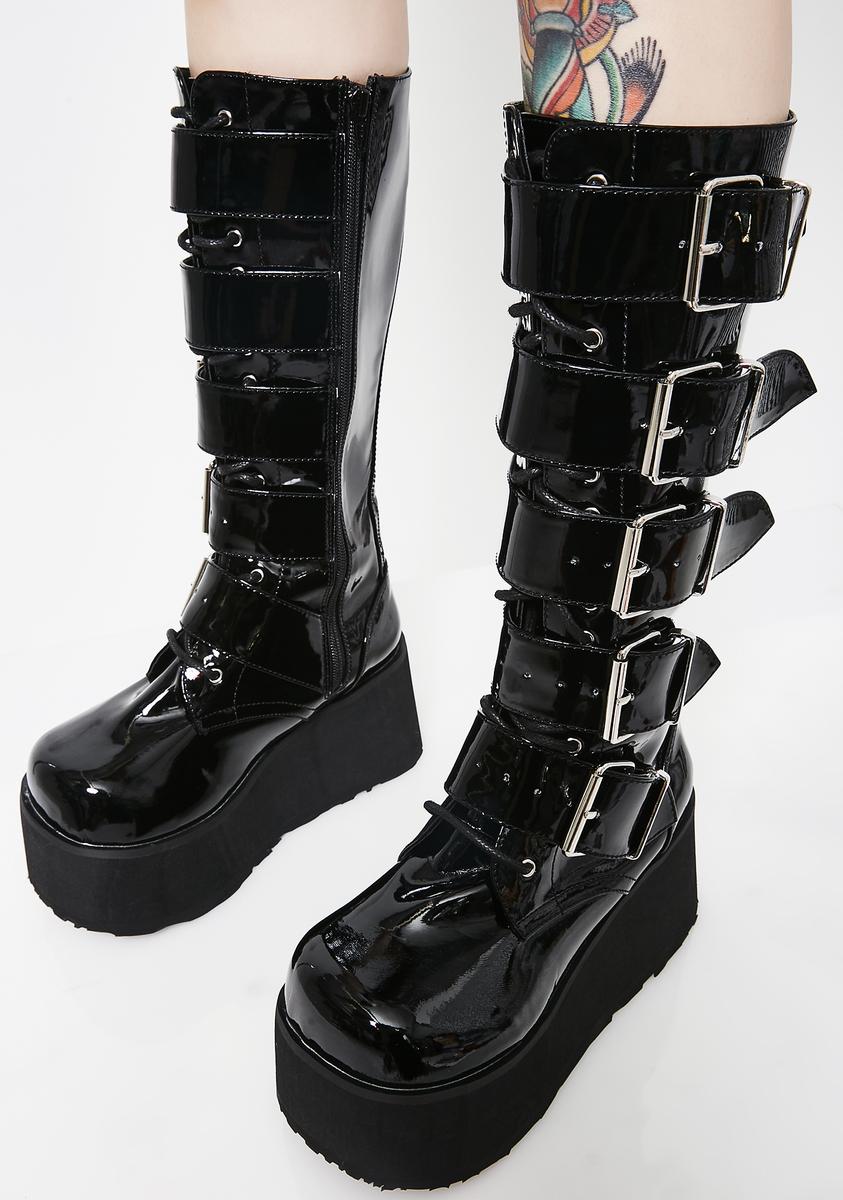 Trashville-518 Unisex Platform Knee High Boots