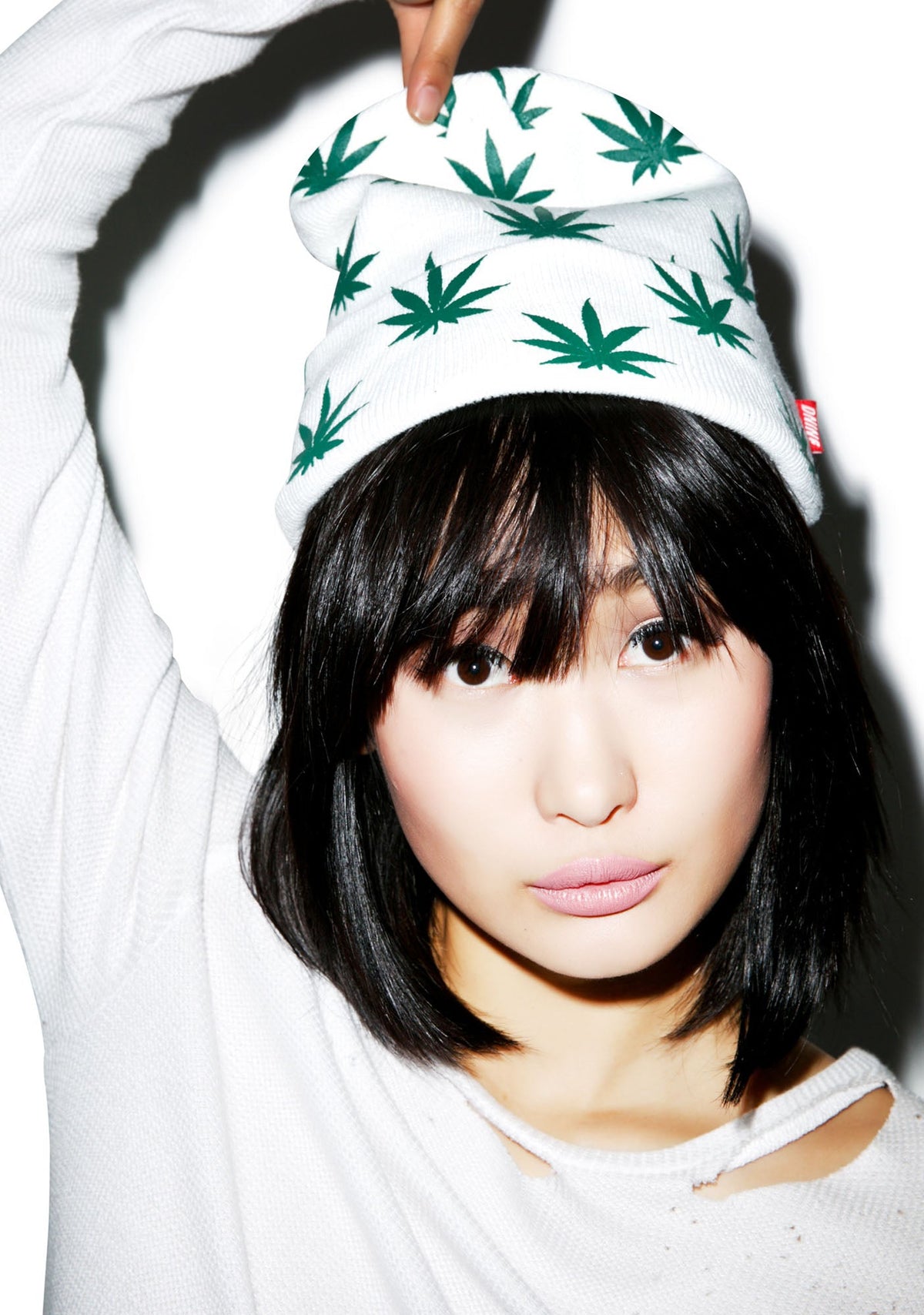 All Over Mary Jane Beanie - Red