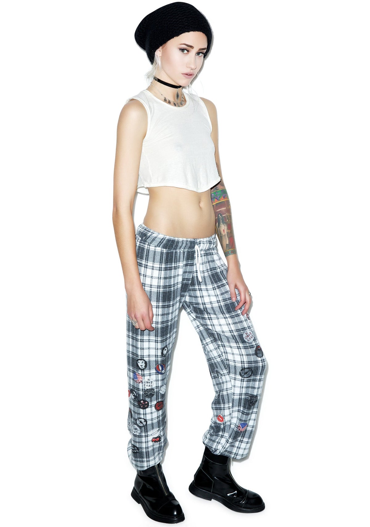 Tanzy Pins Sweat Pants - Black