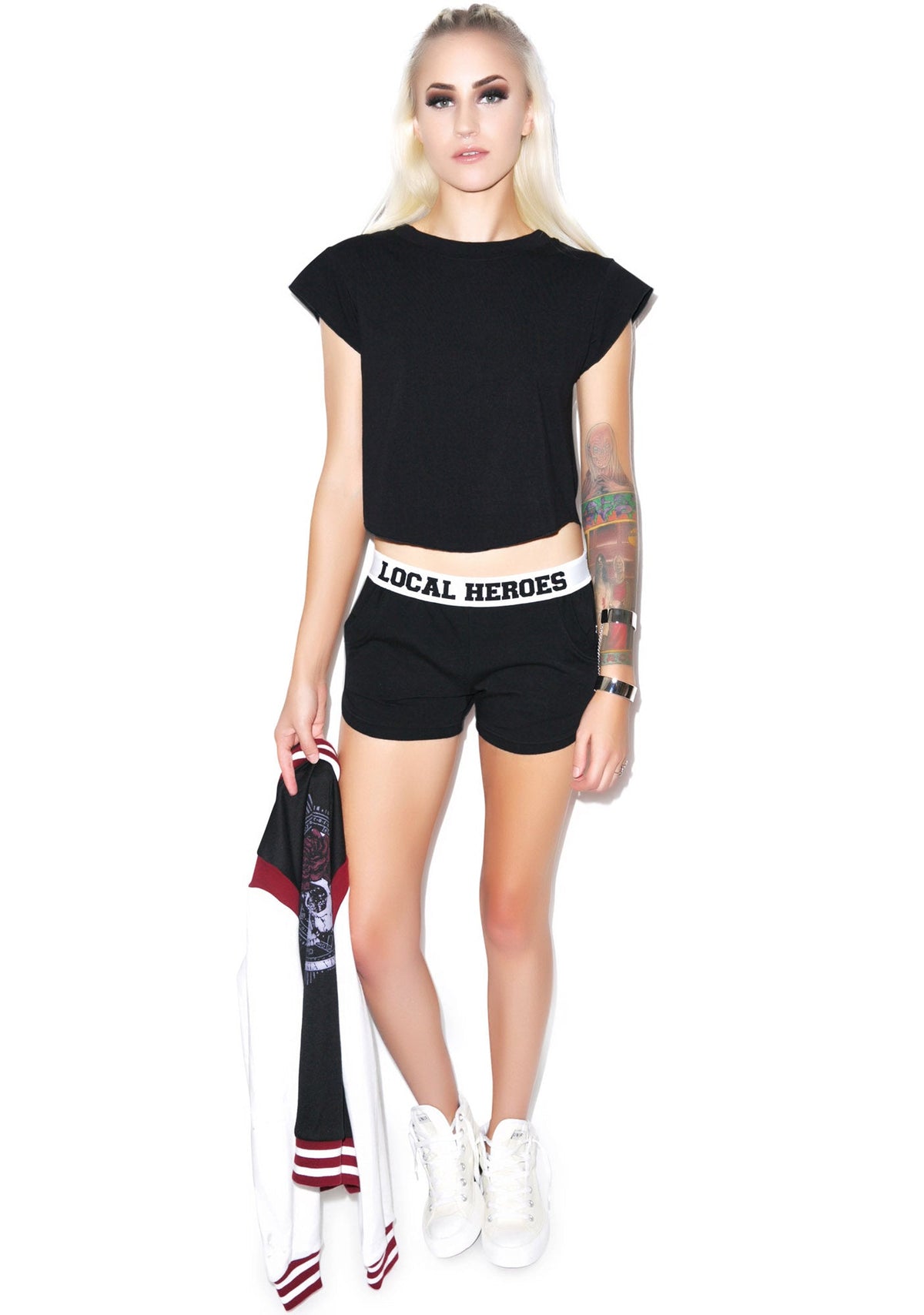 Back To Ba-sikks Crop Tee - White