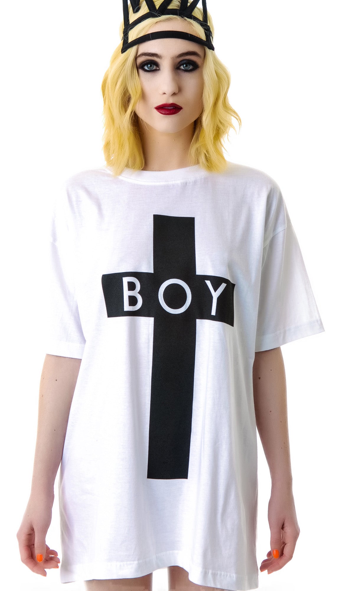 x BOY London Boy Cross Oversized Tee - Gold